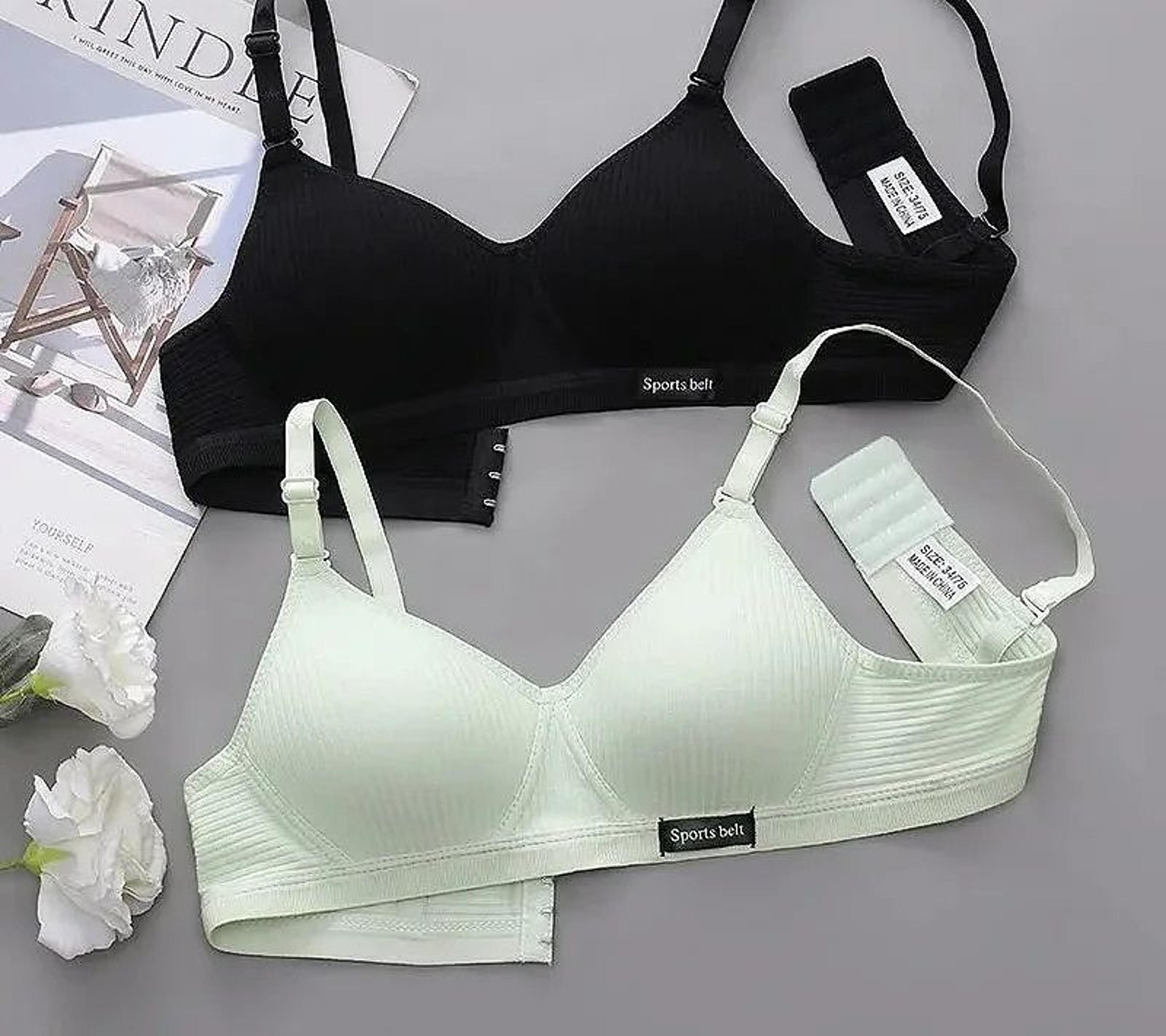 Womens Wireless VNeck Gathering Comfort Bra 1