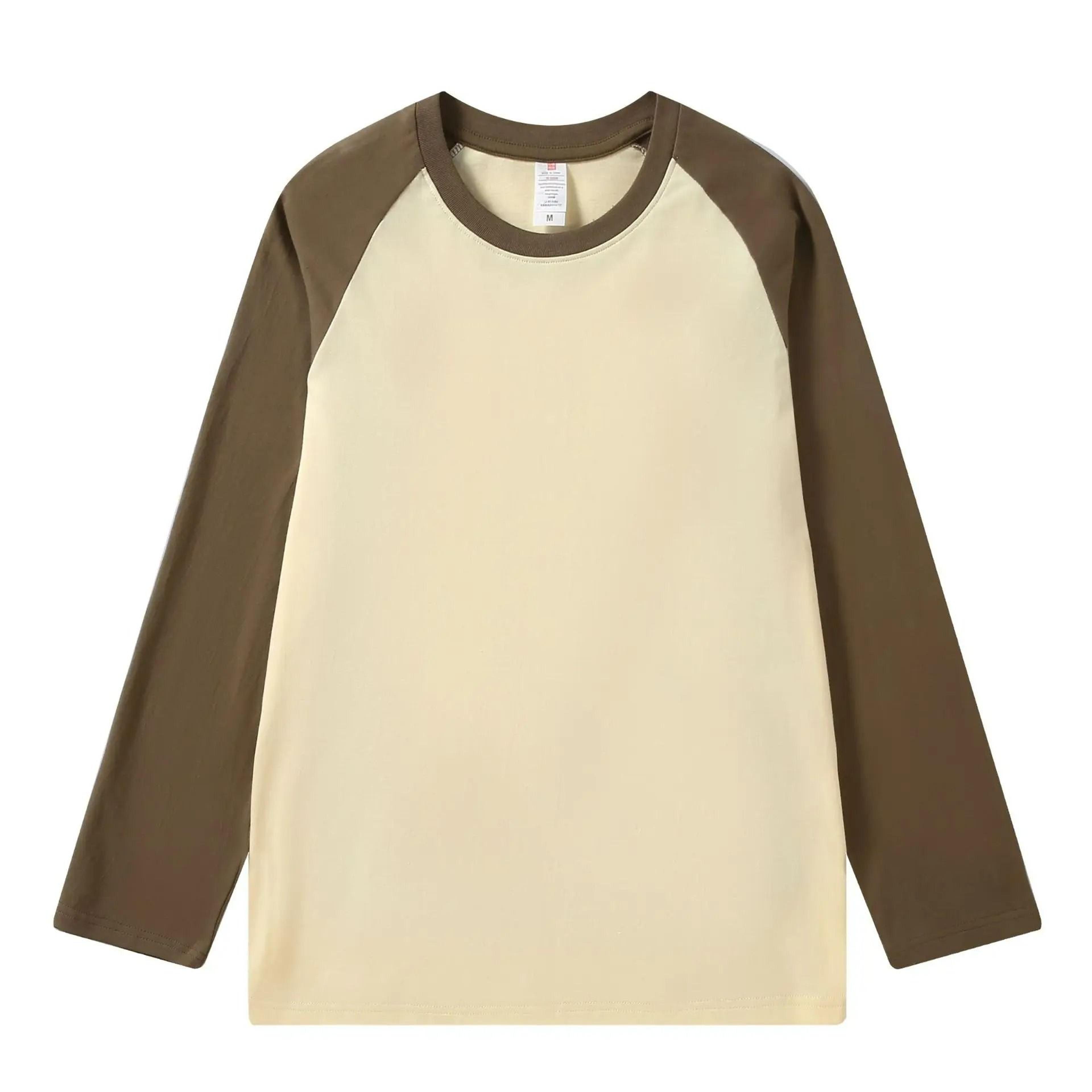 Mens Pure Cotton Raglan Spliced LongSleeve TShirt 10