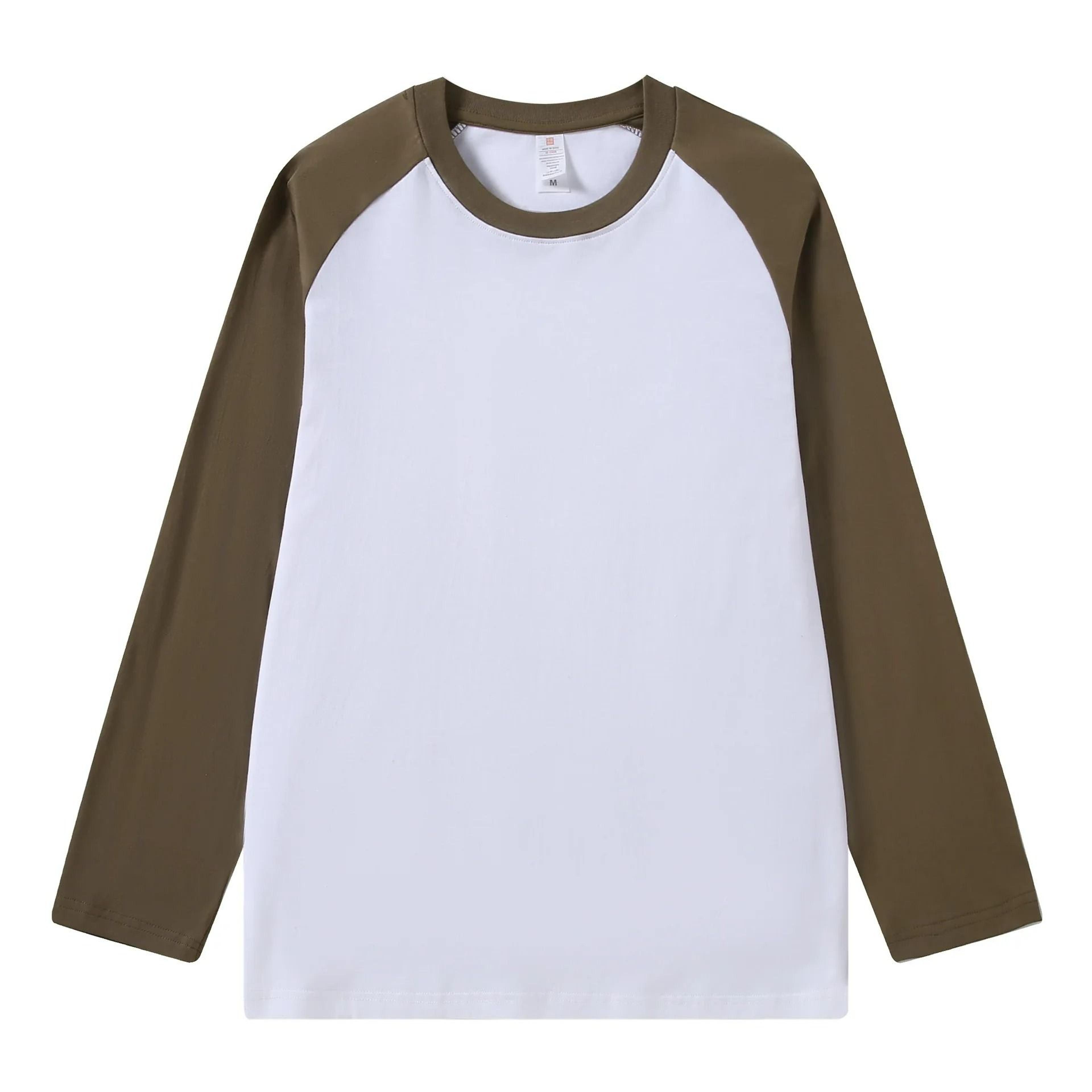 Mens Pure Cotton Raglan Spliced LongSleeve TShirt 9