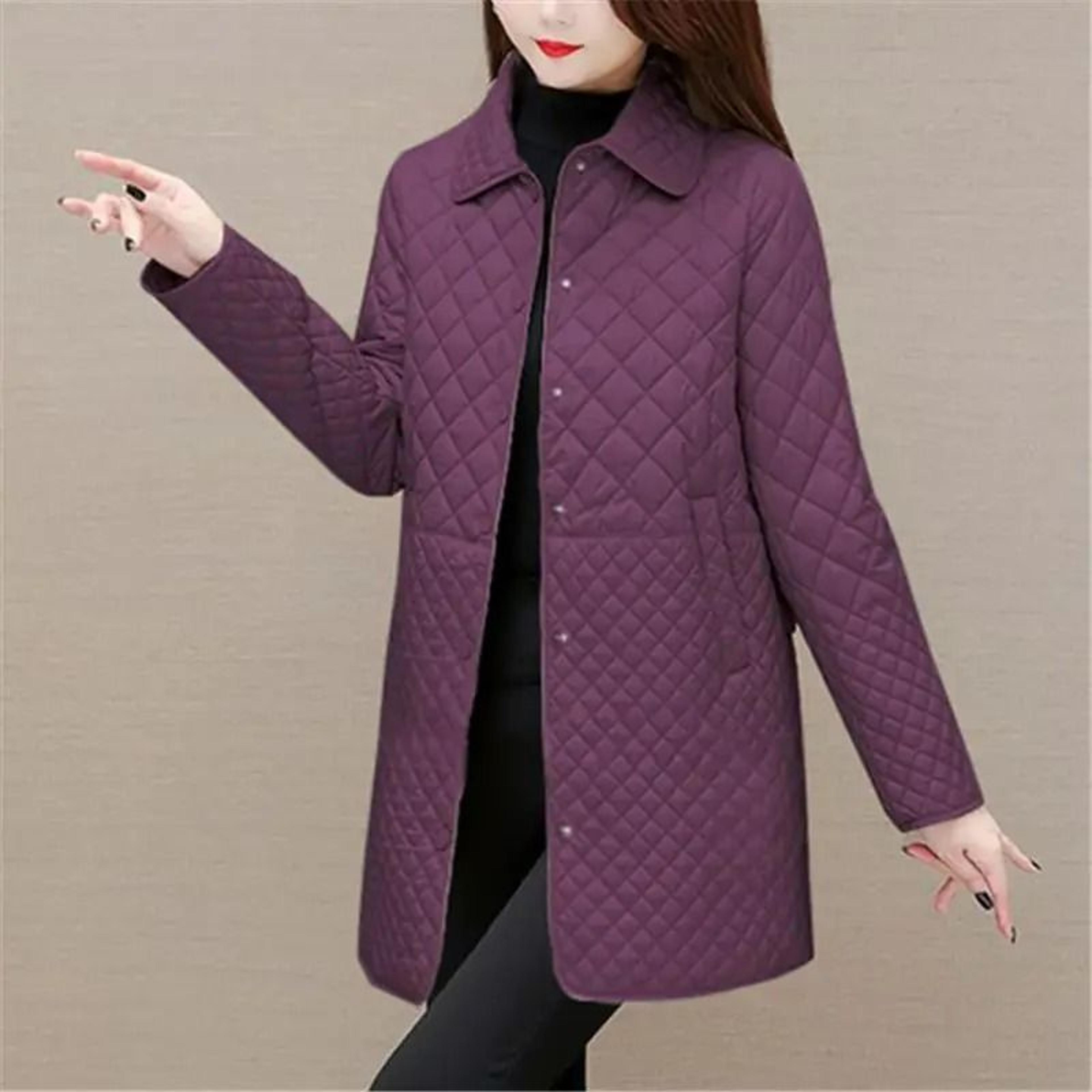 Womens Plaid Quilted Warm Winter Jacket 3