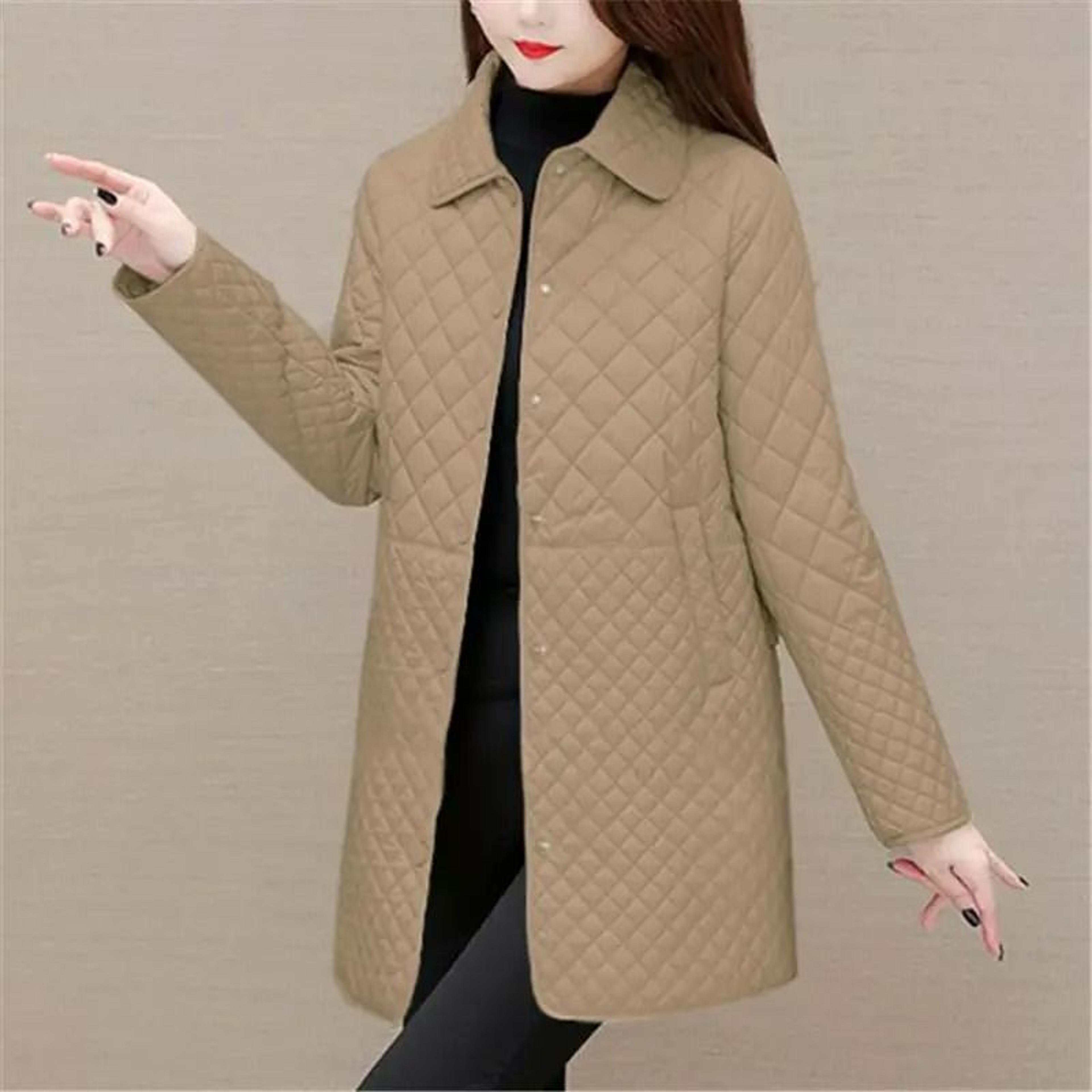 Womens Plaid Quilted Warm Winter Jacket 5