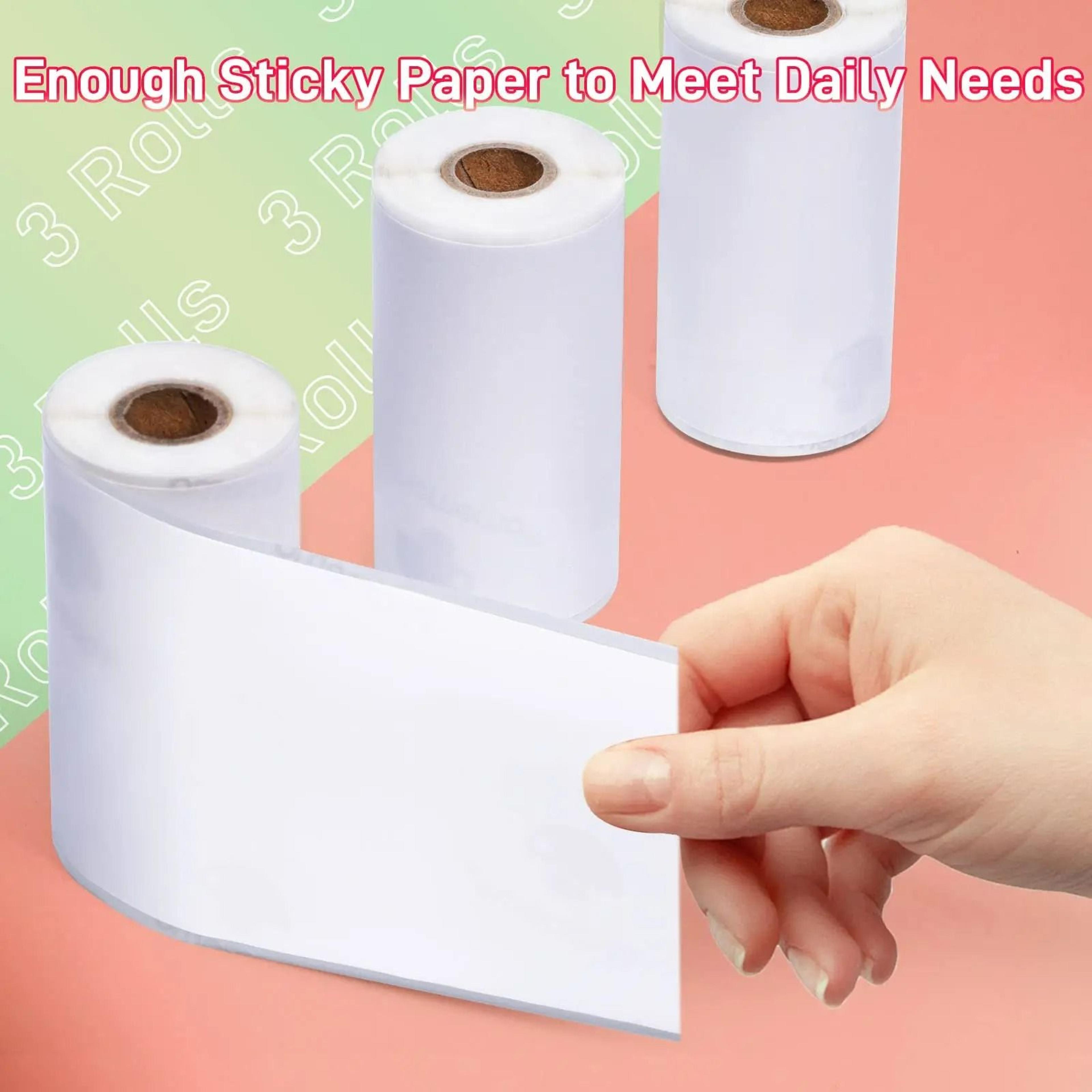 Sticky White Thermal Paper 3Roll Pack 4