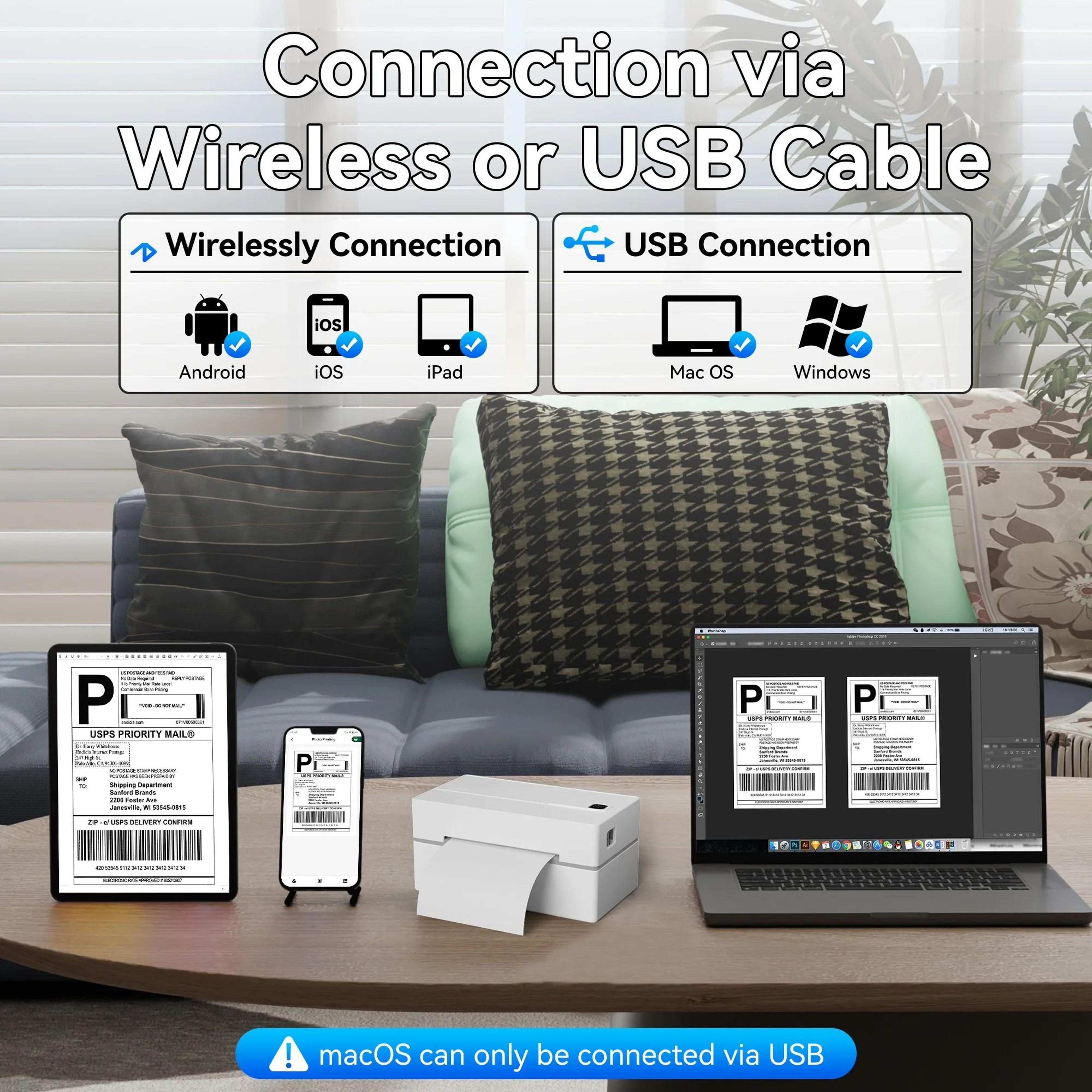 Wireless 4x6 Thermal Shipping Label Printer 5