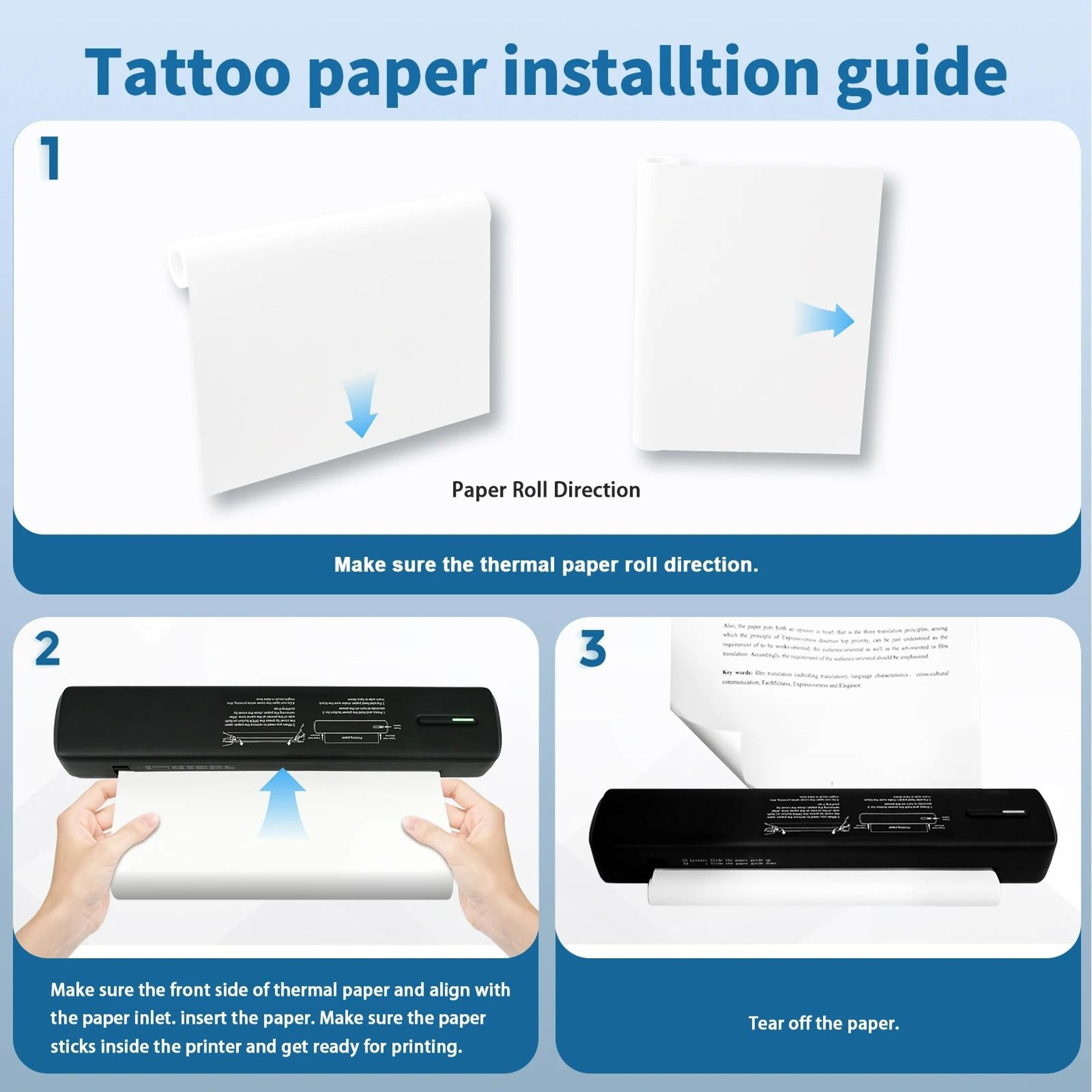 Portable Wireless A4 Thermal Printer 1500mAh Rechargeable 4