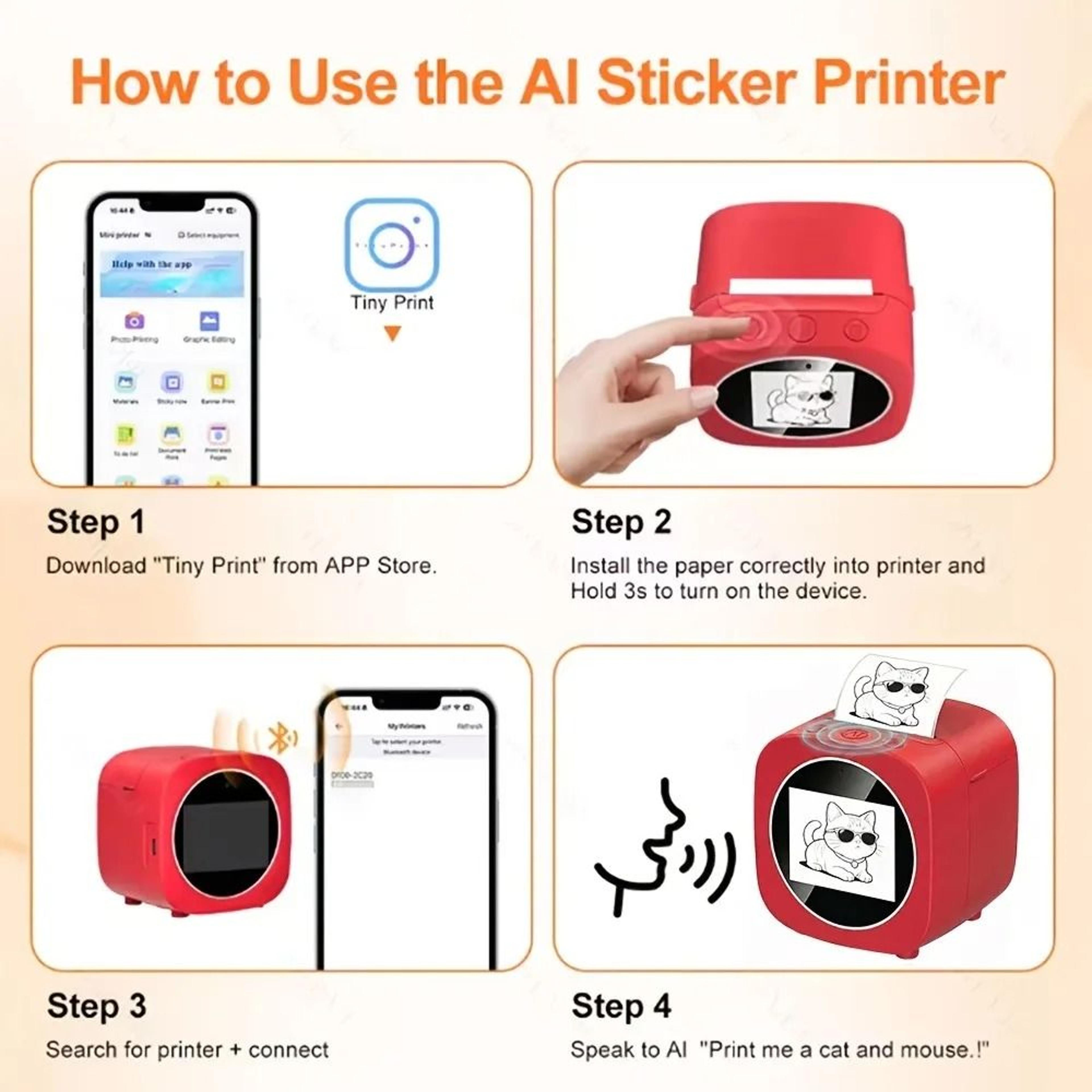 Elite Smart AI Voice Mini Thermal Pocket Printer 3