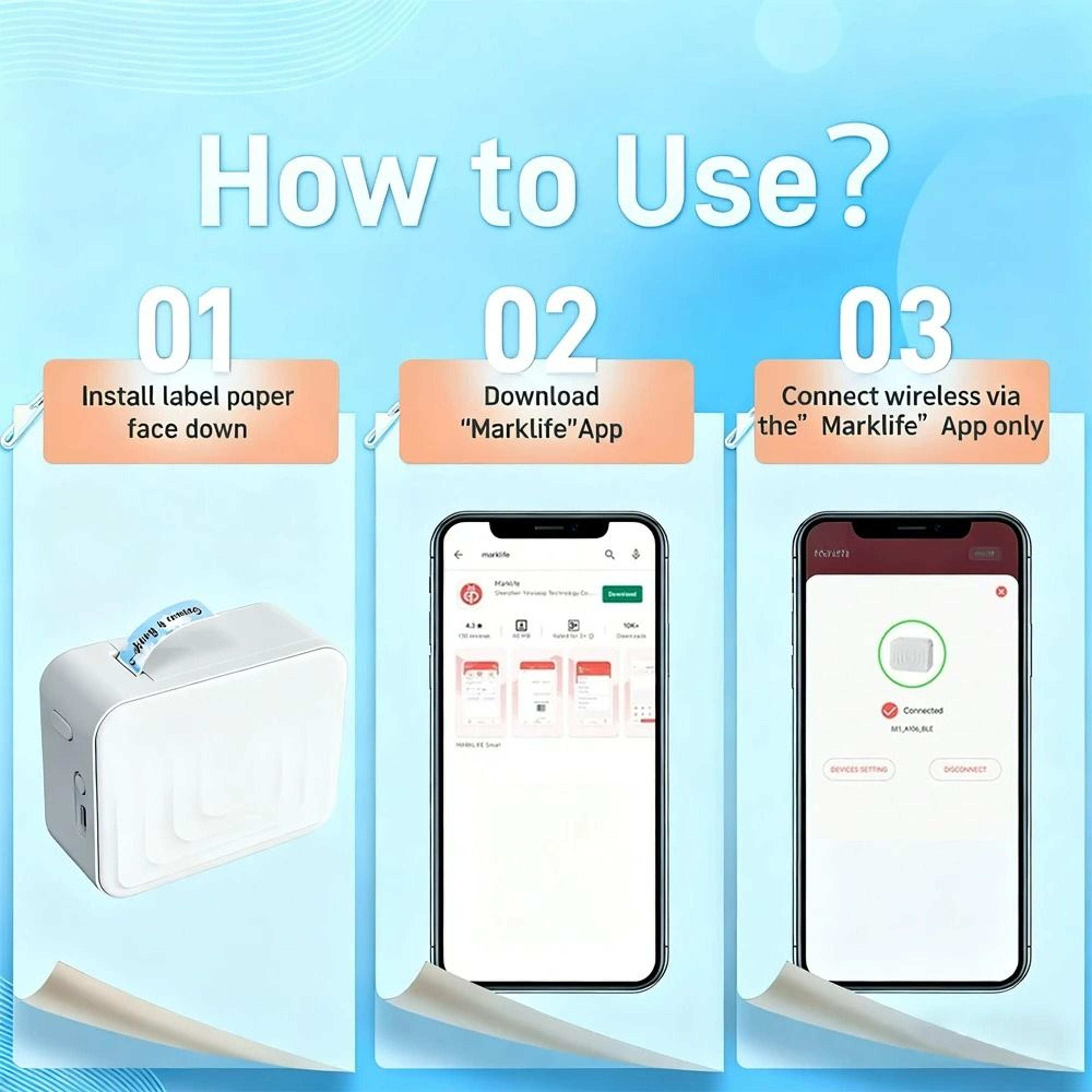 Mini Wireless Bluetooth Label Maker 4