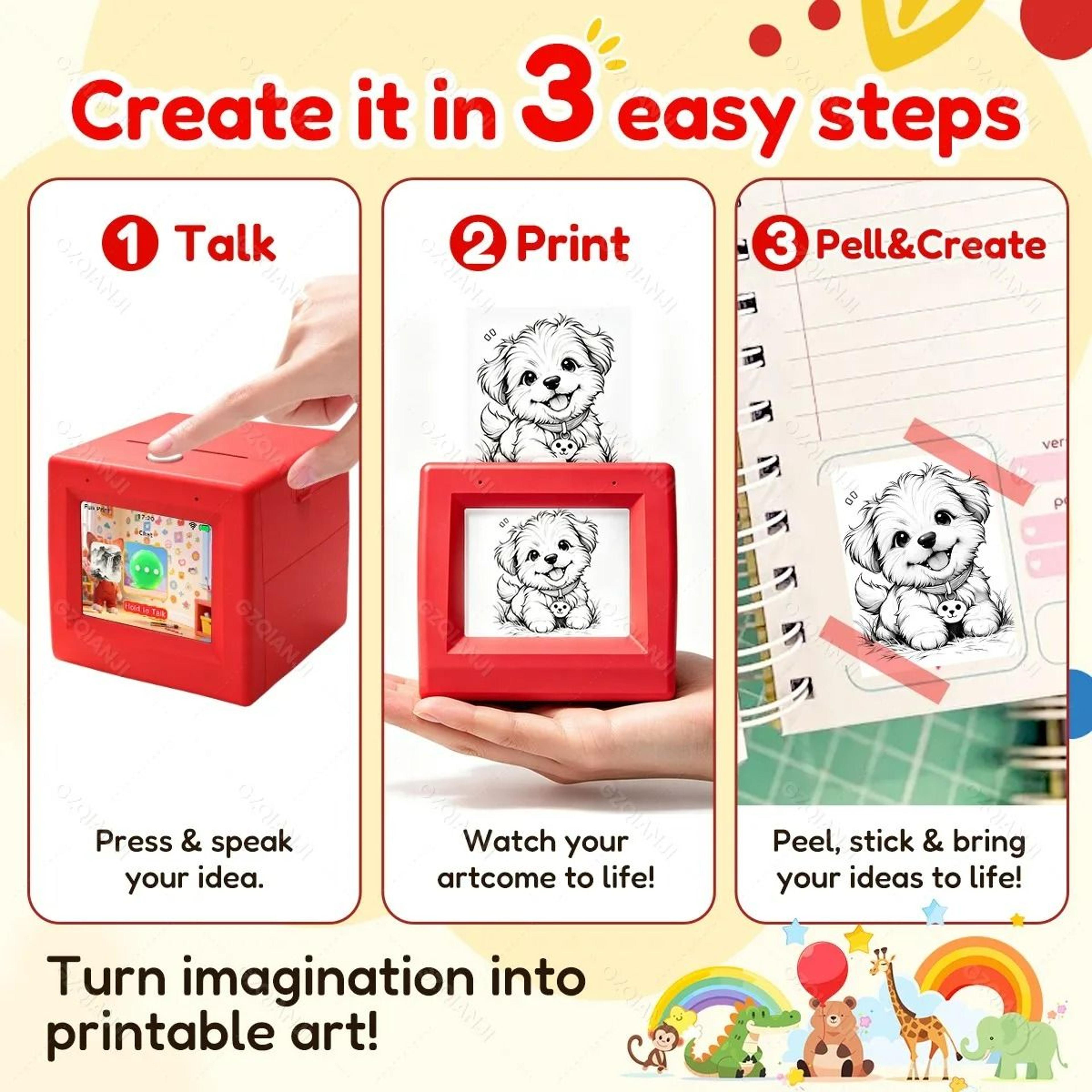 Smart AI Voice  Screen Thermal Printer For Kids 1