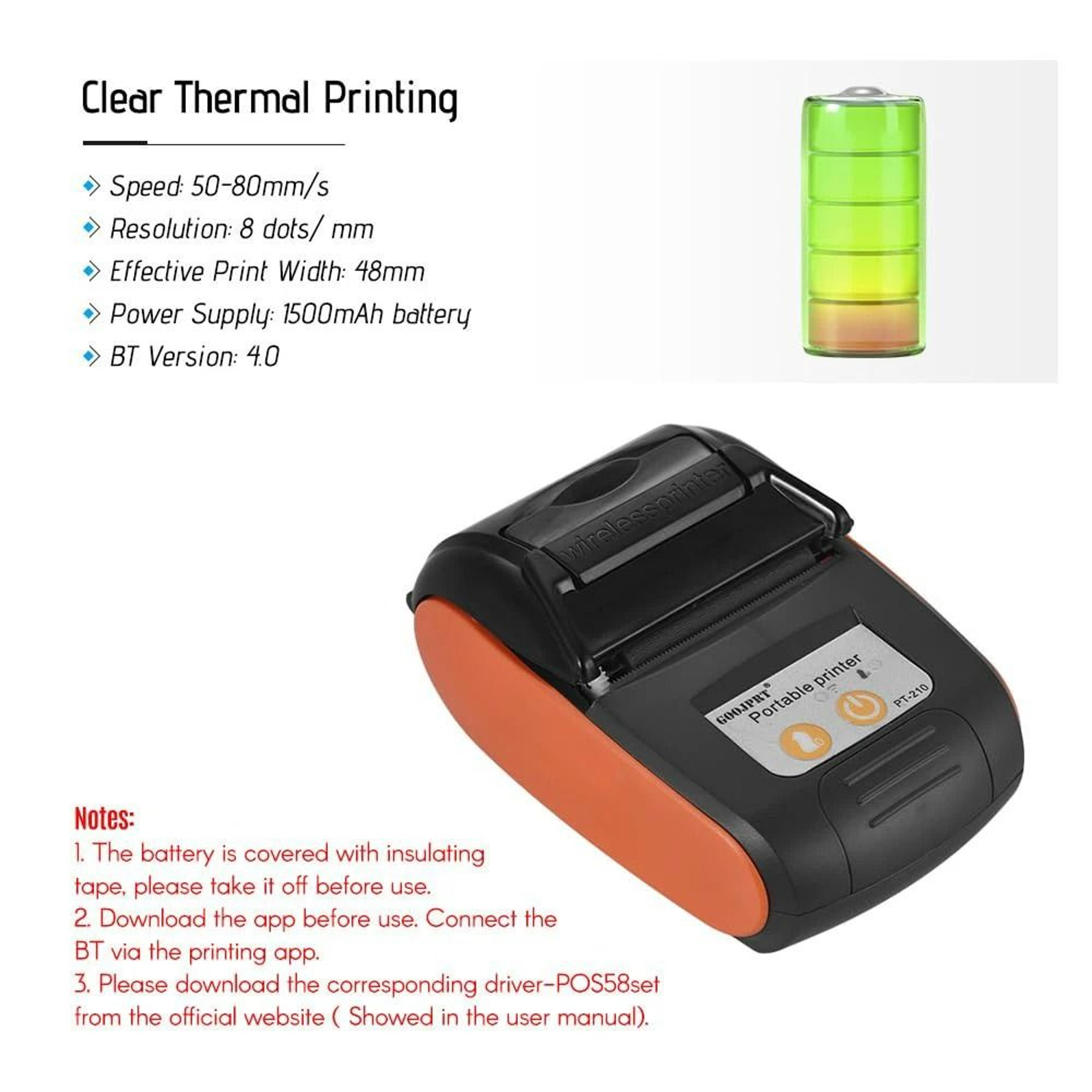 Handheld Portable Wireless Bluetooth Receipt  Label Printer 3