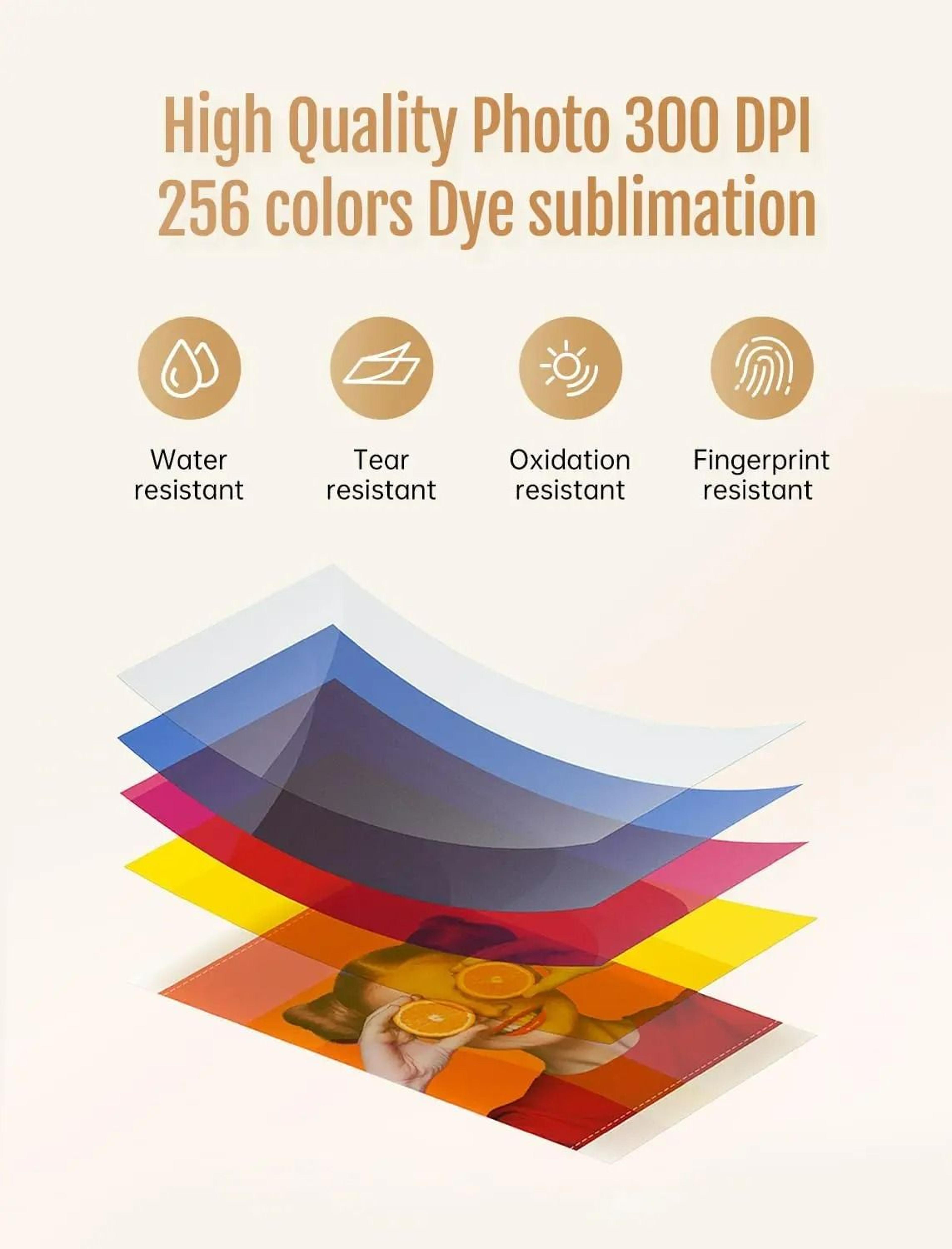 Mini Portable Wireless Color Instant Photo Printer 300 DPI DyeSublimation 2
