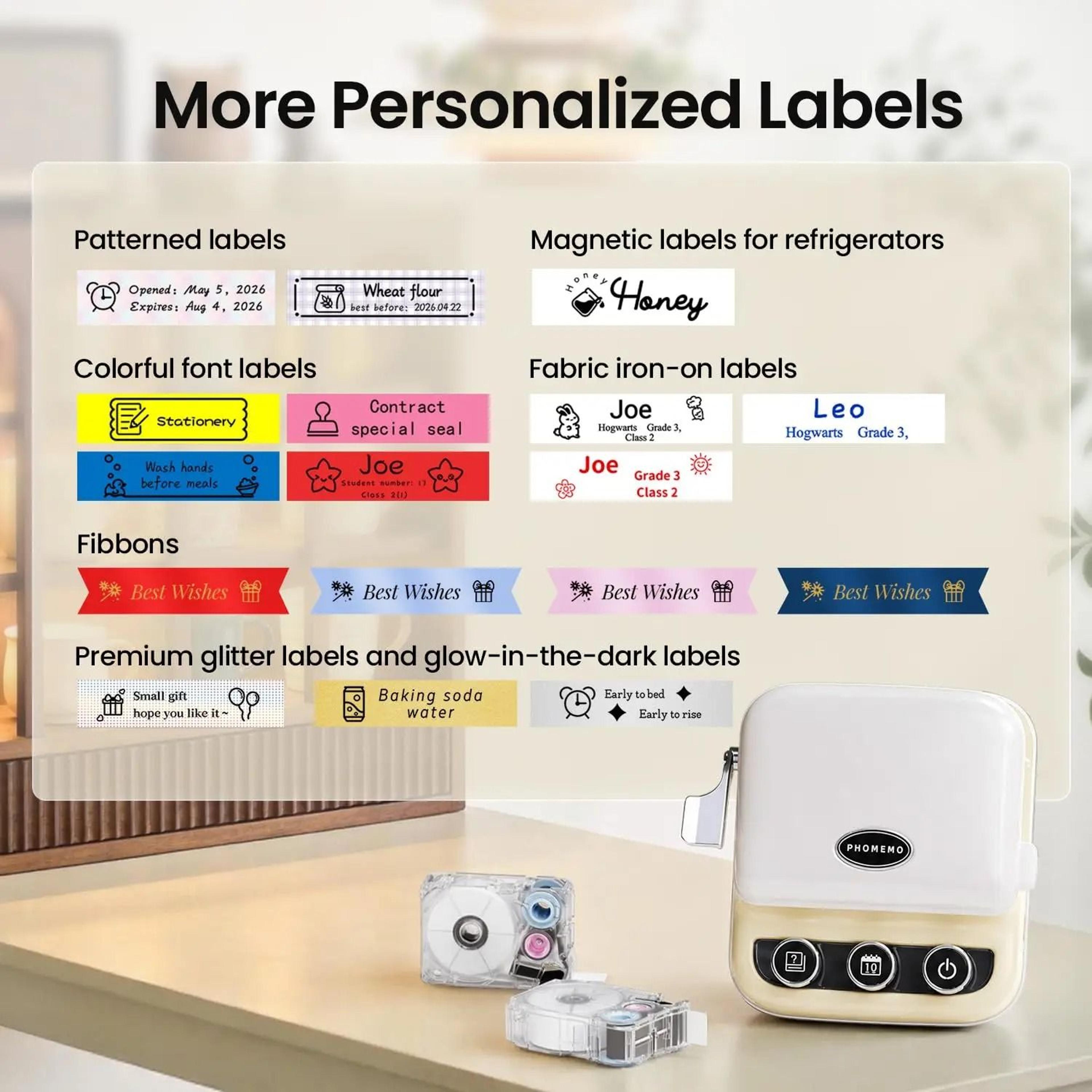 Wireless Mini Thermal Transfer Ribbon  Label Printer 4