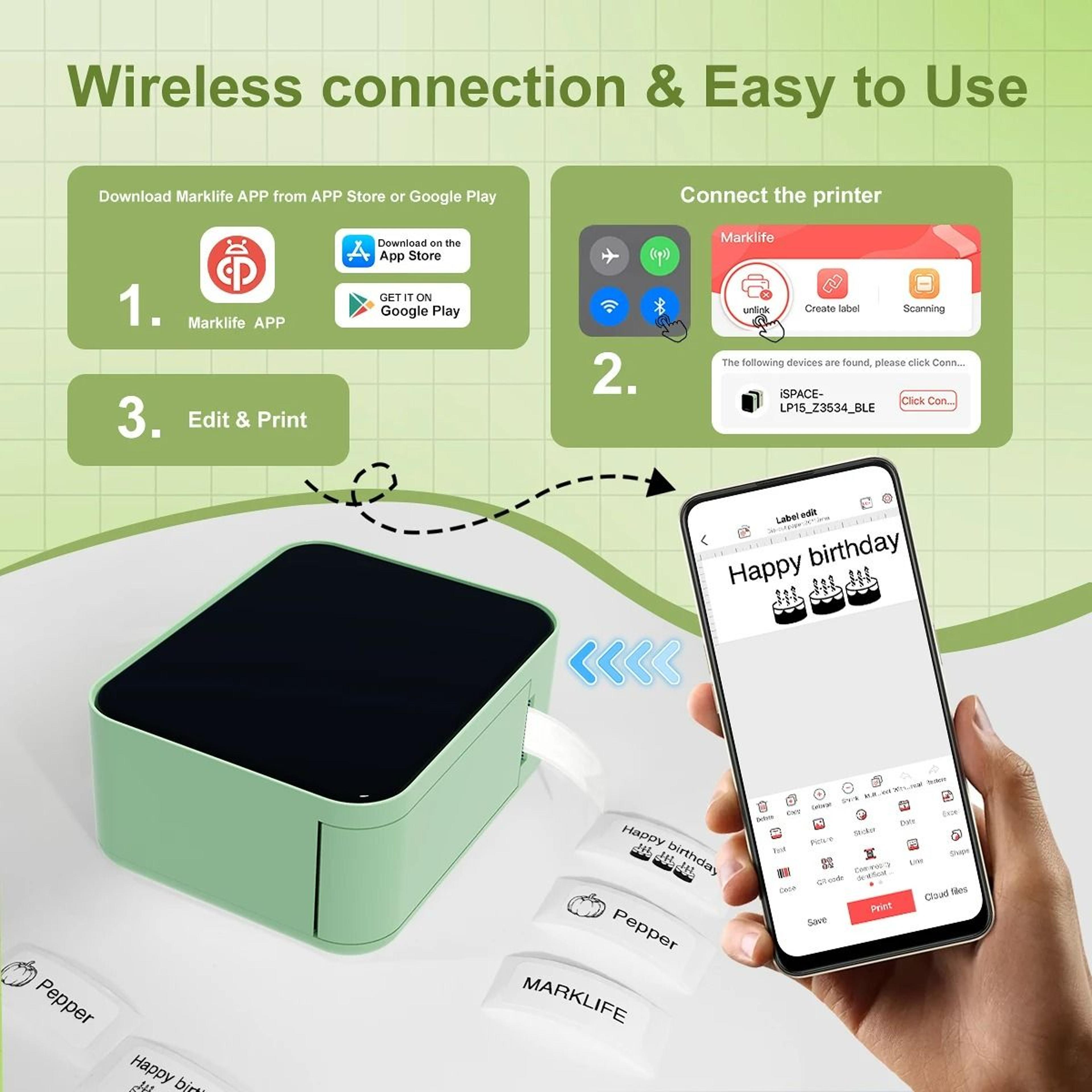 Pocket Wireless Thermal Label Printer 05 To 06 In Width 1