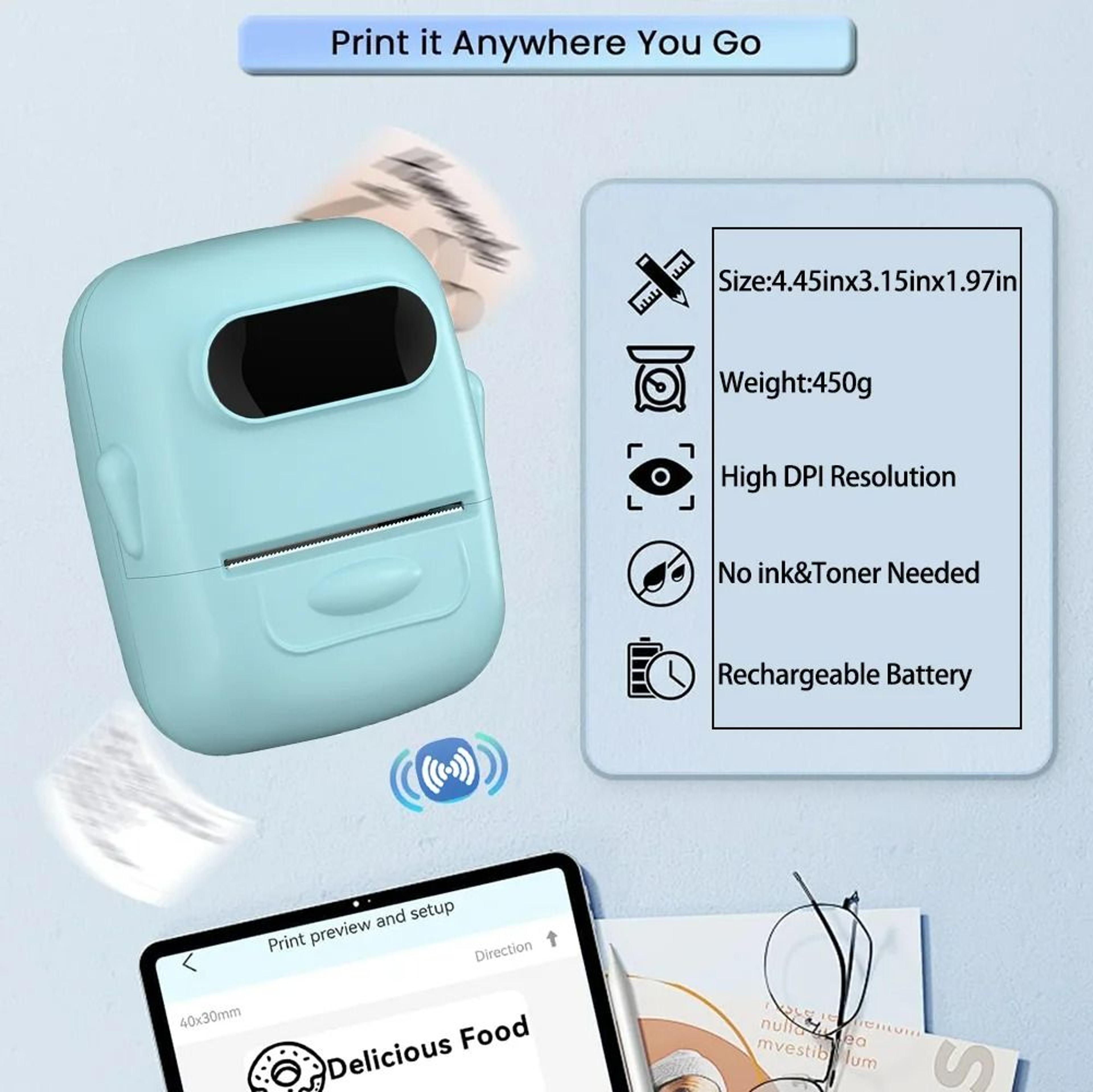 Portable Desktop Direct Thermal Label Printer Bluetooth Sticker Maker 2