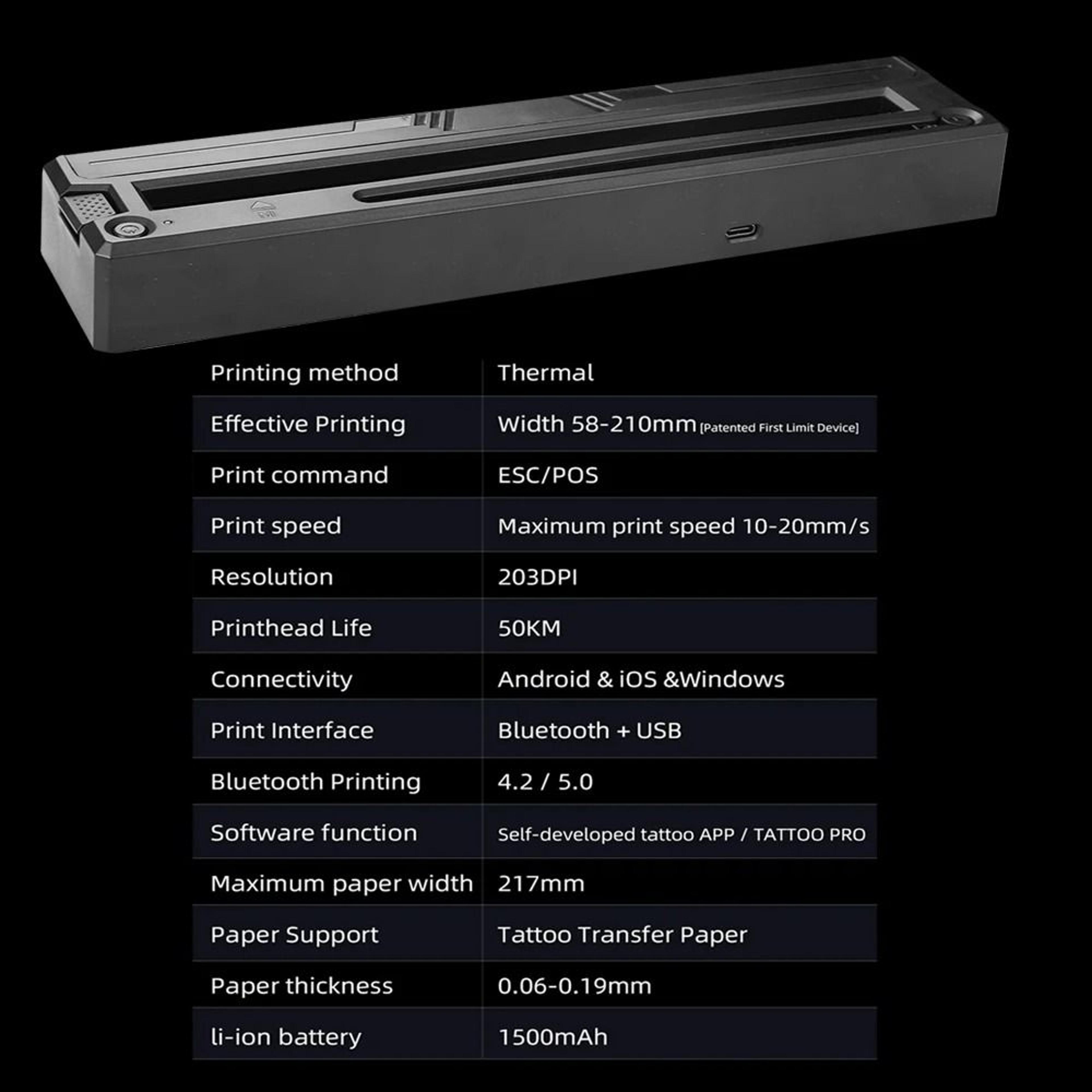 Wireless Tattoo Stencil Thermal Transfer Printer 4