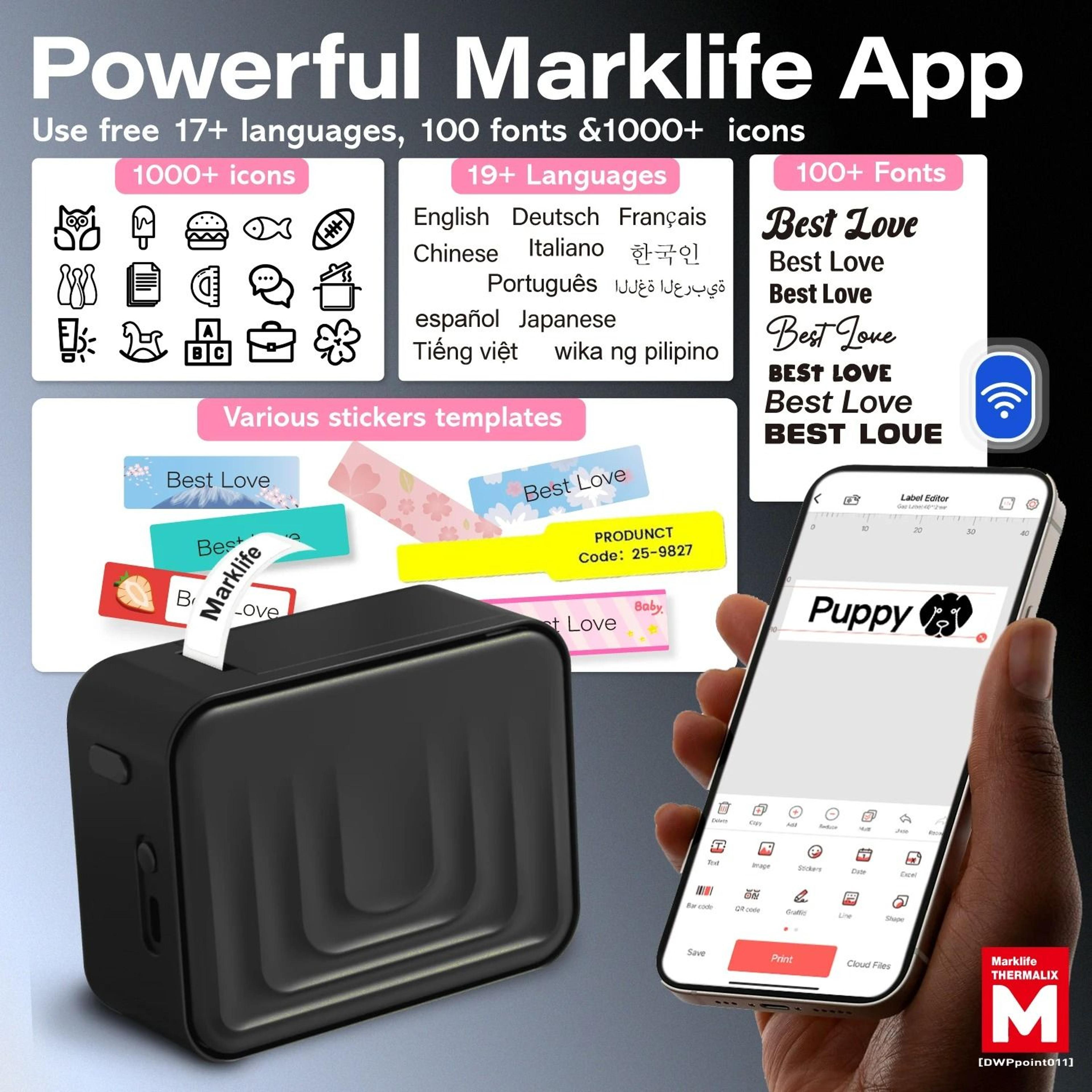 Compact Portable Wireless Thermal Label Maker 2