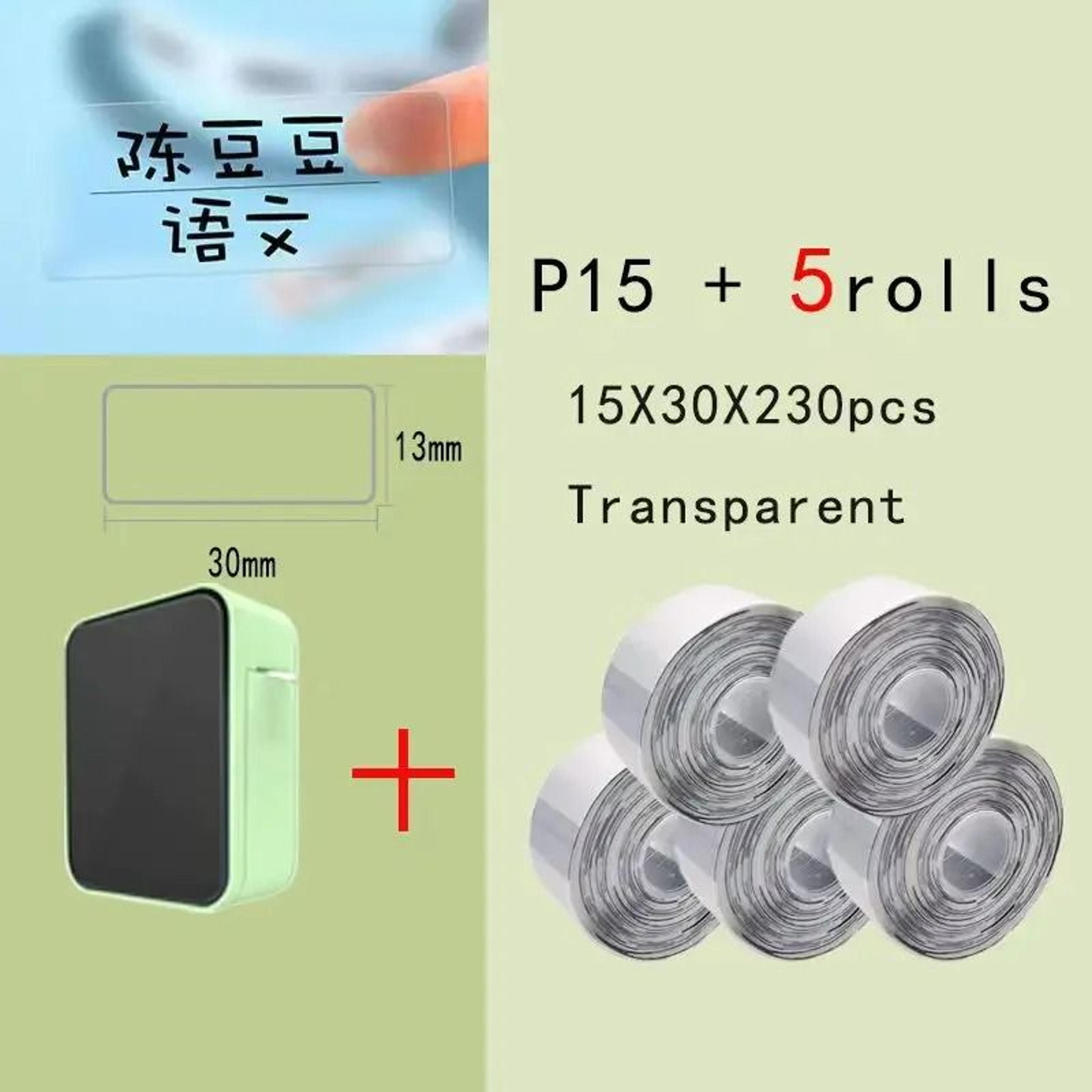 UltraCompact Wireless Thermal Pocket Label Maker With Transparent Tape Set 7