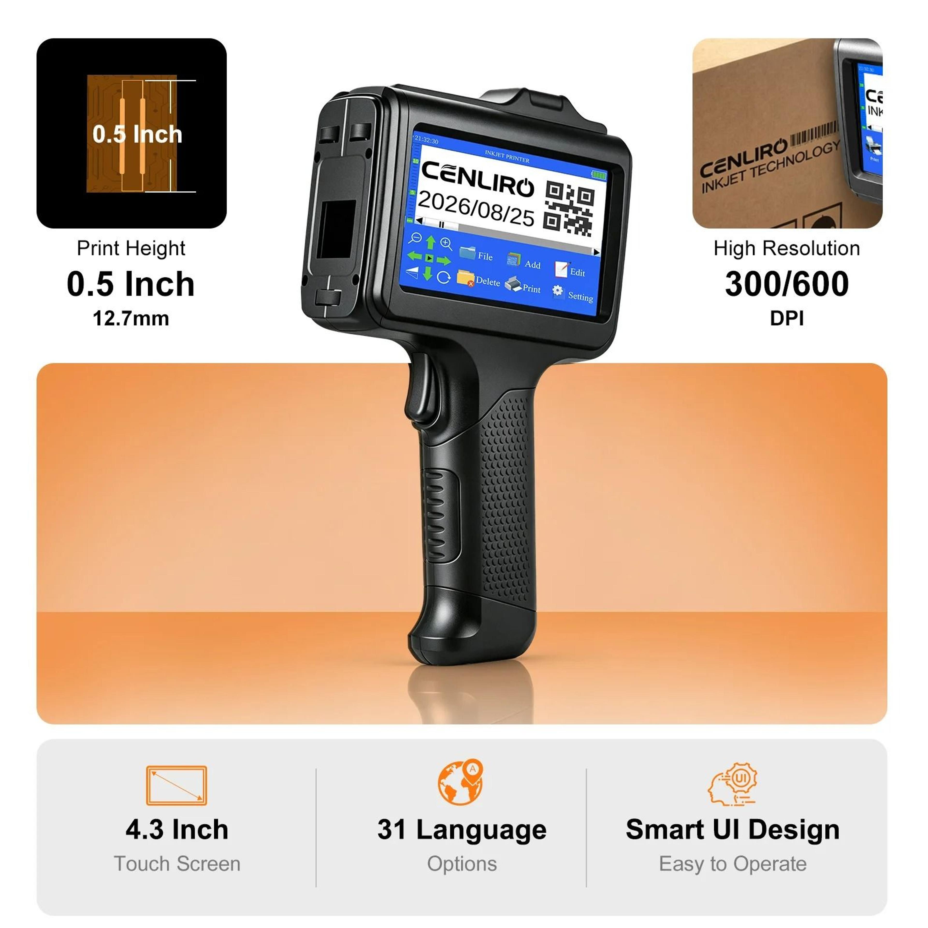 Industrial Handheld Inkjet Printer With FastDrying Black Ink 2