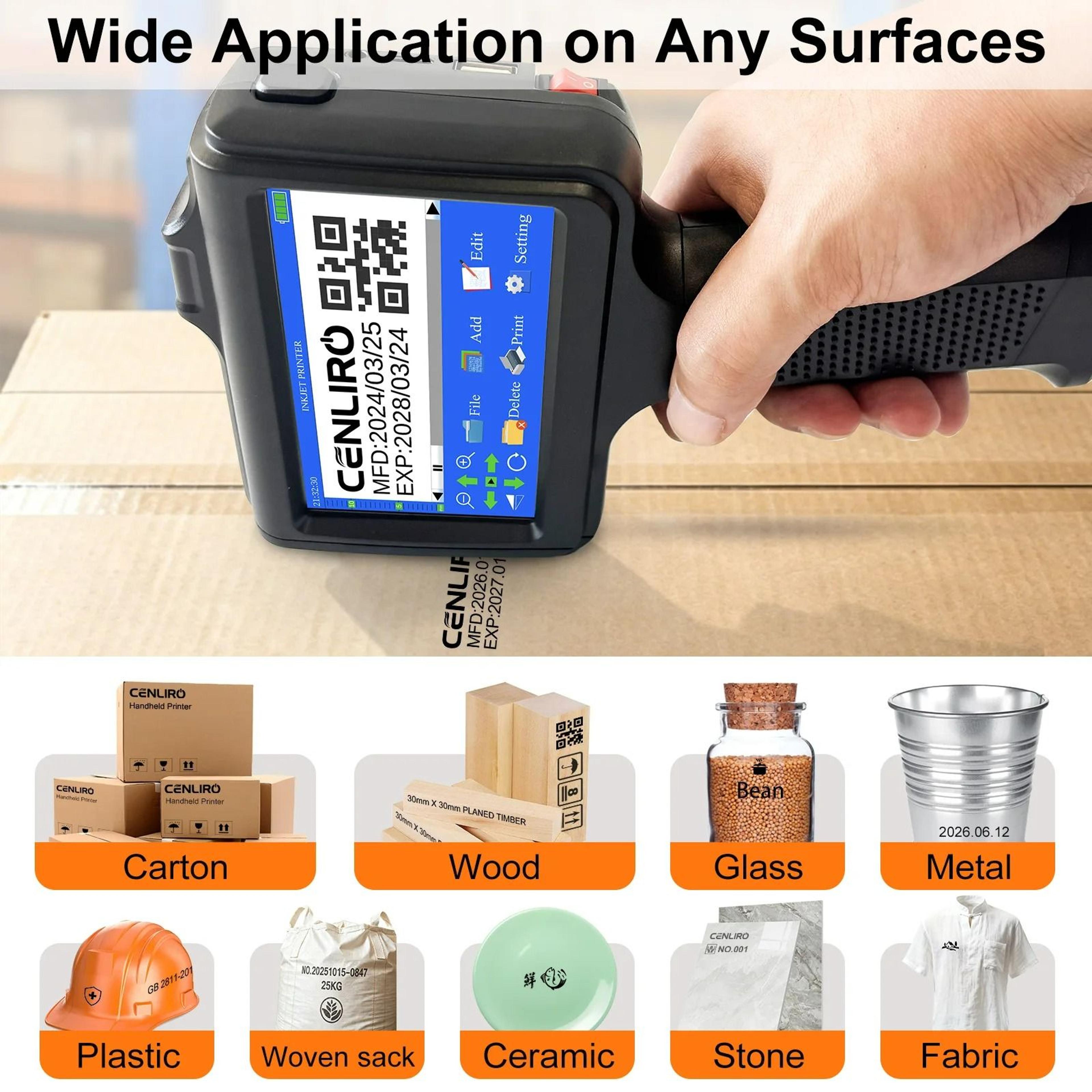 Industrial Handheld Inkjet Printer With FastDrying Black Ink 3