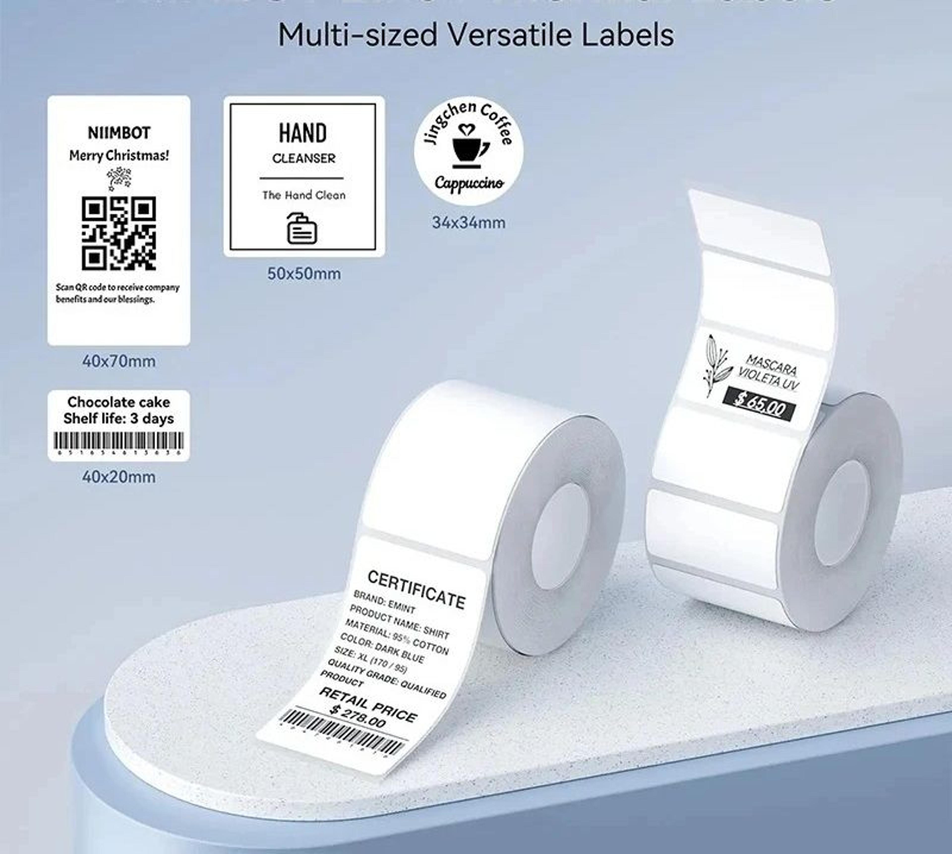 Waterproof Thermal Label Paper Rolls For NiiMbot B1  B21 2