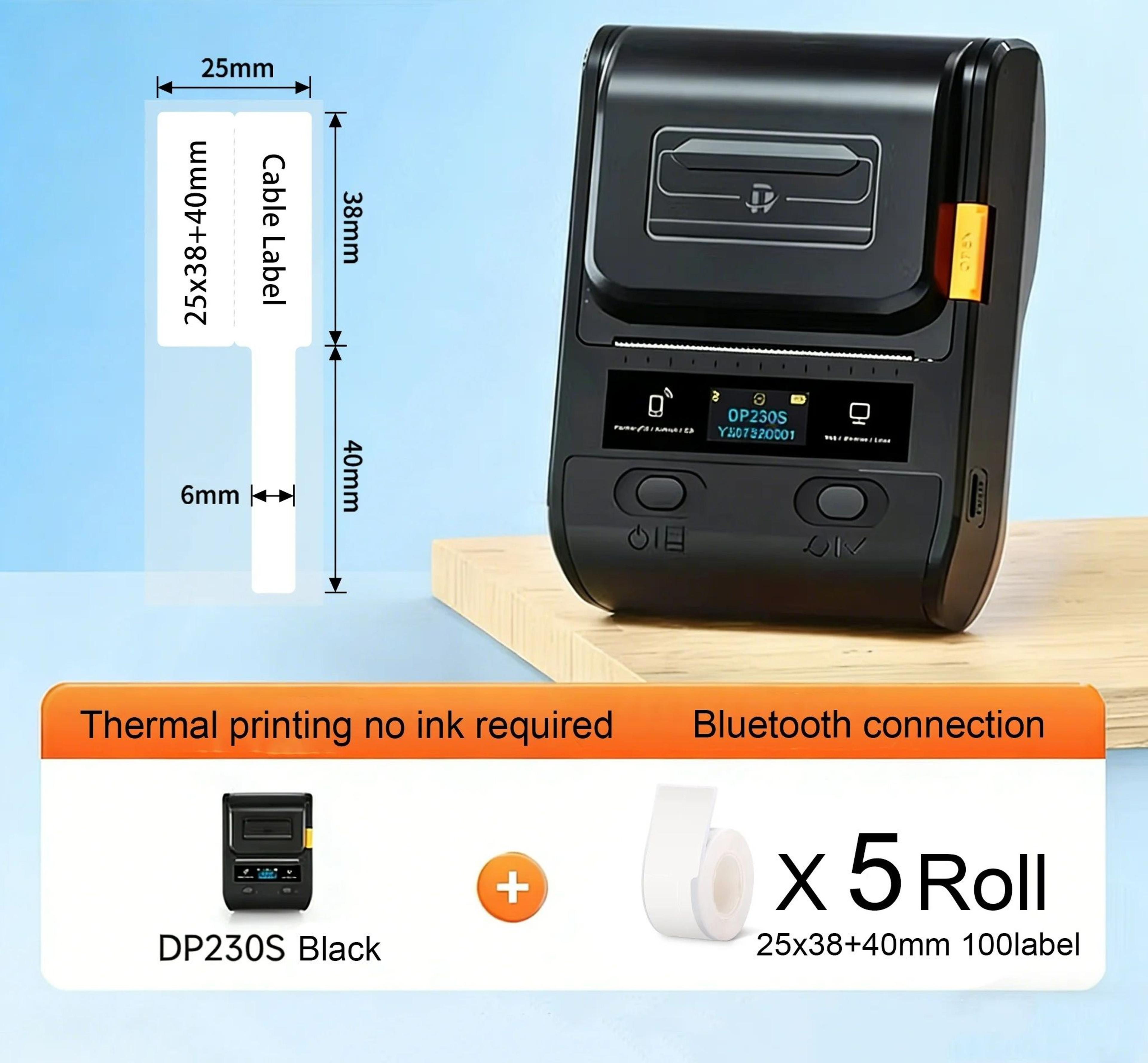Wireless Thermal Label Printer Kit 1564mm  059252 In  5 Rolls Included 4