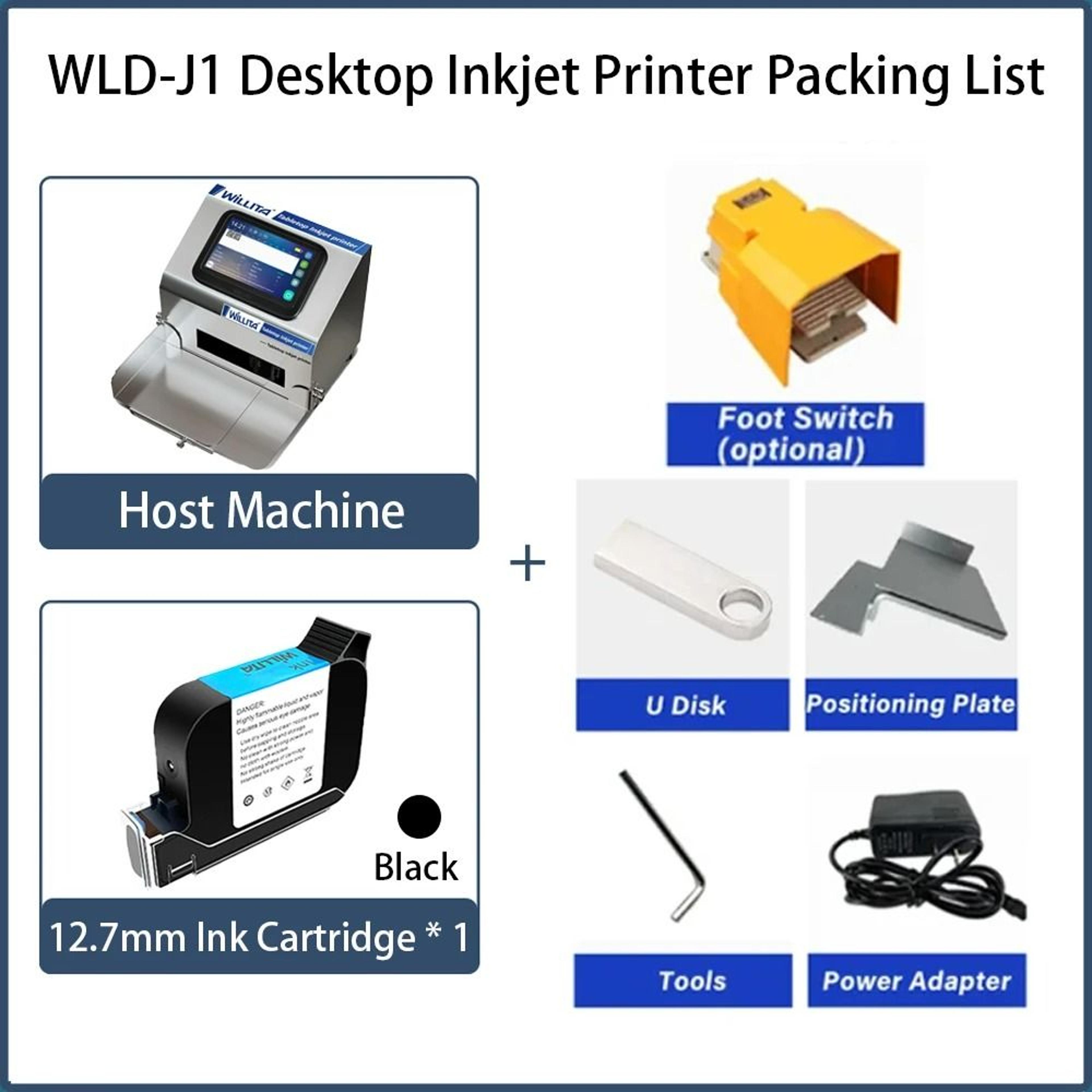 Desktop Static Intelligent Inkjet Printer 5Inch HD Touchscreen 9