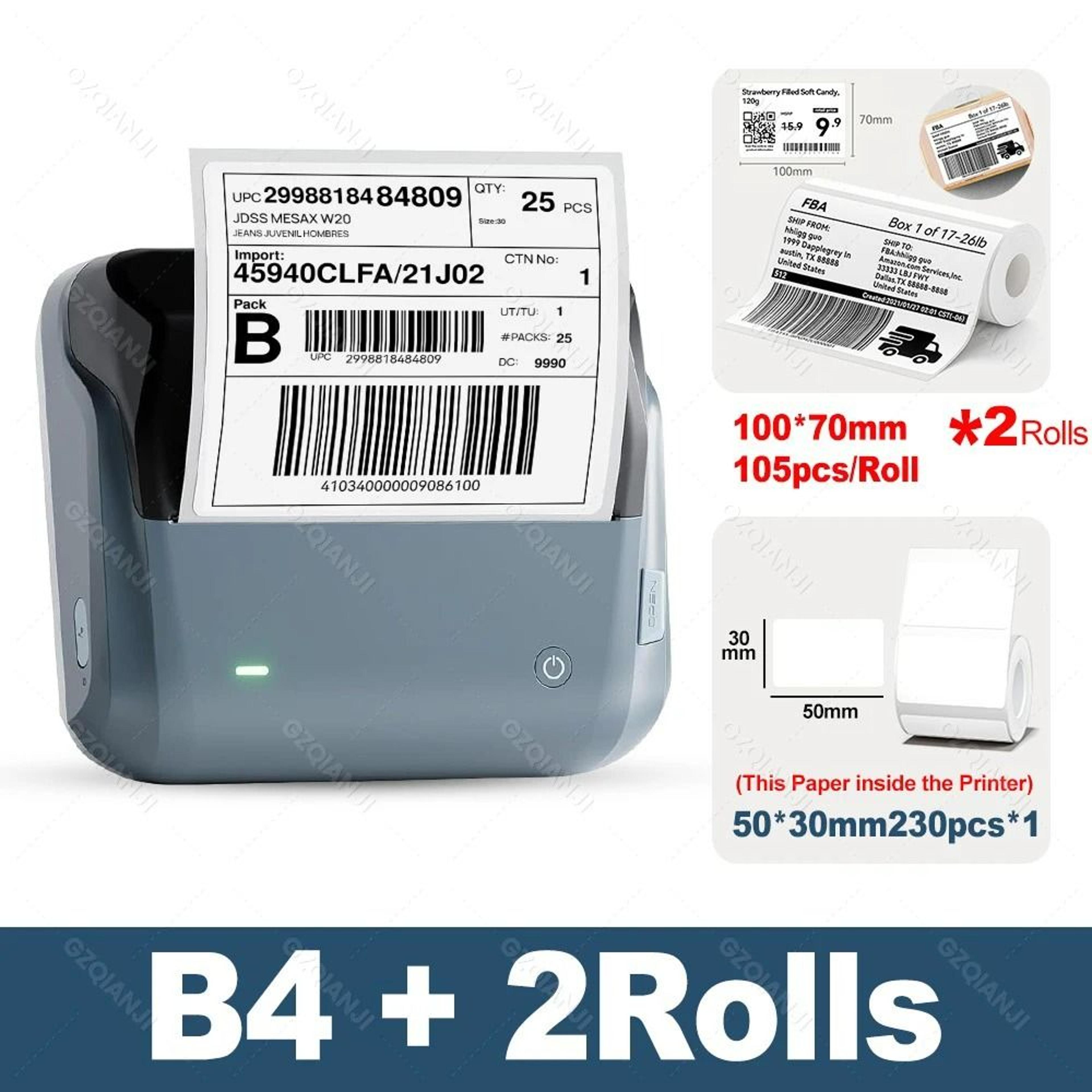 Commercial 4Inch Wireless Thermal Shipping Label Printer 8
