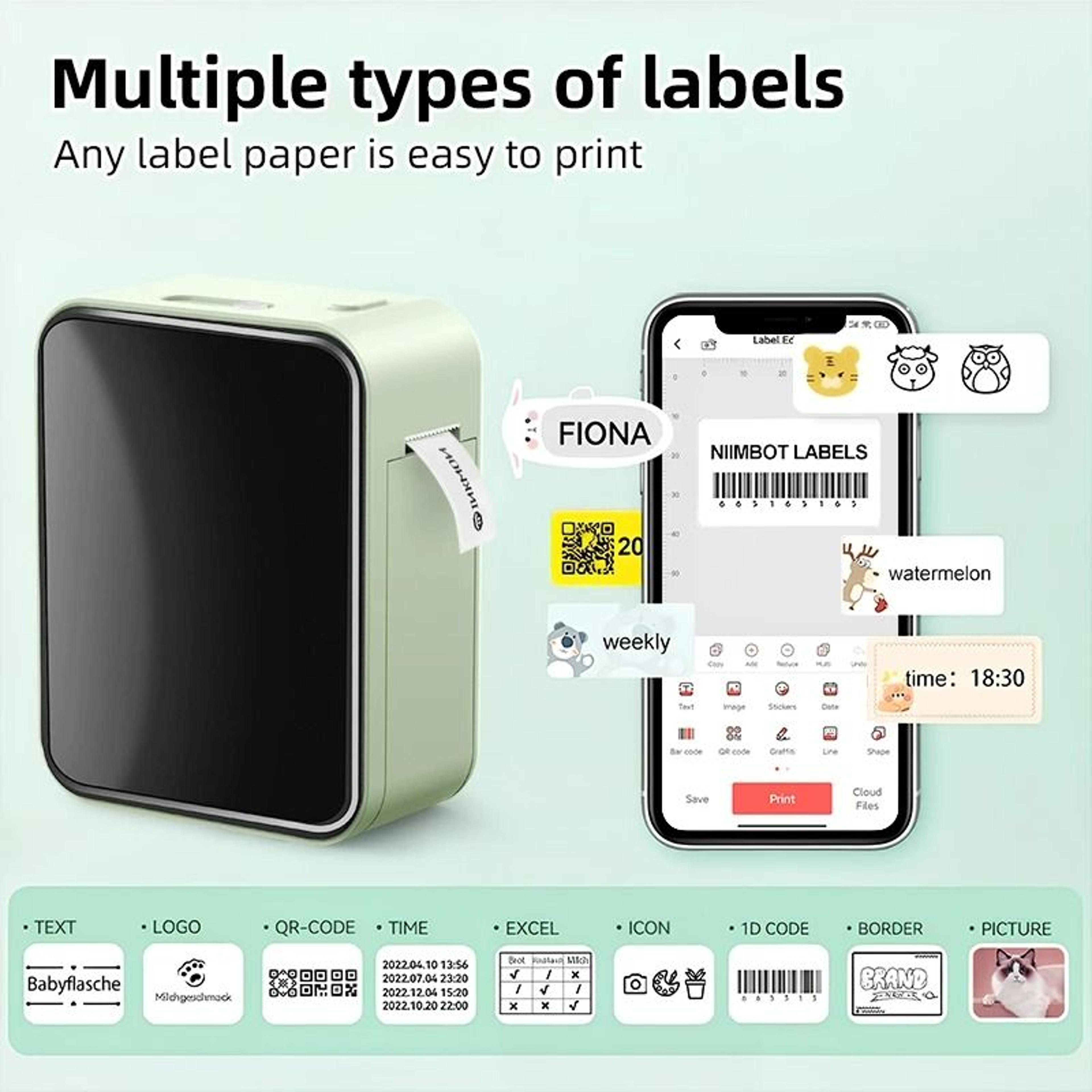 Compact Wireless Pocket Label Maker  DIY Thermal Printer 3