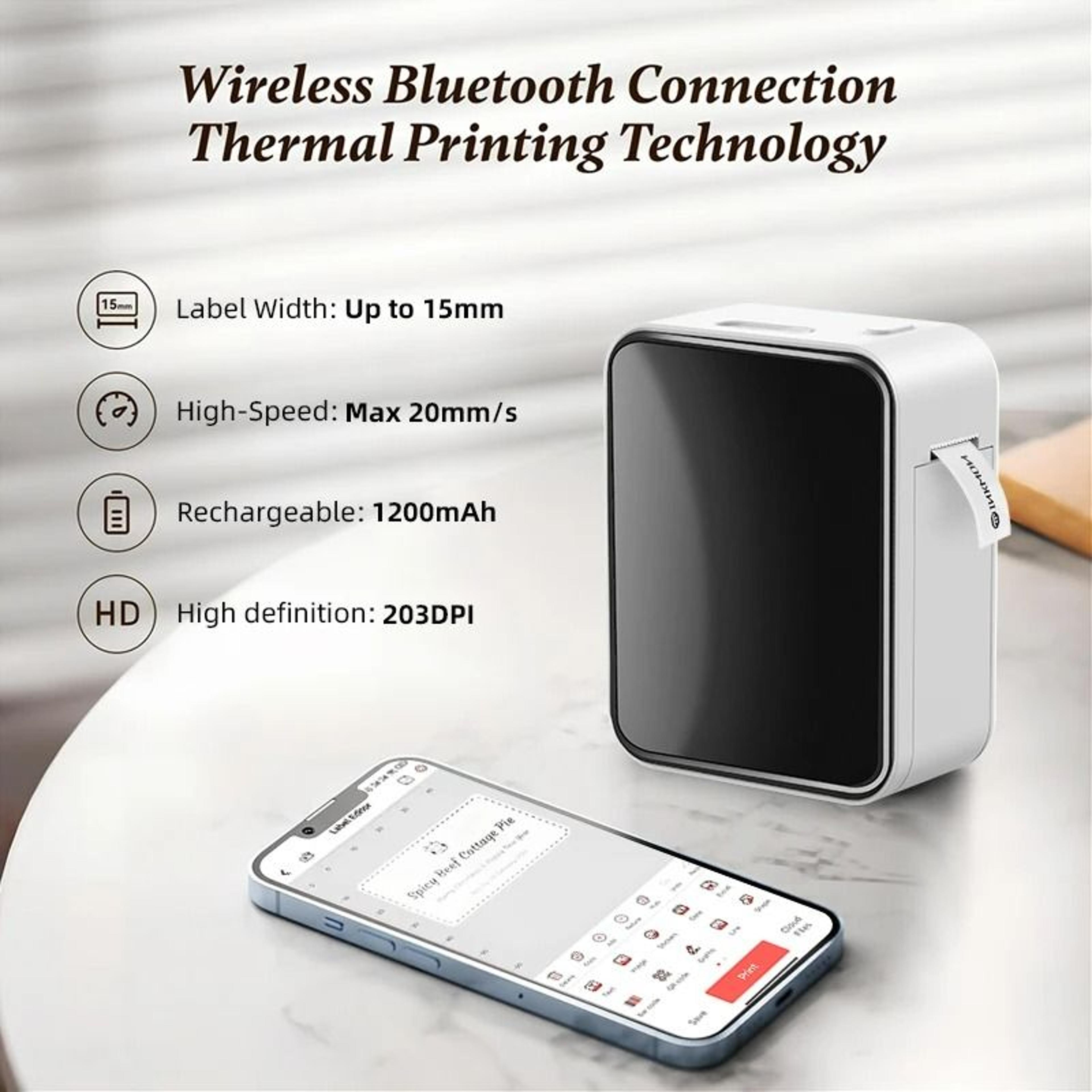 Compact Wireless Pocket Label Maker  DIY Thermal Printer 2