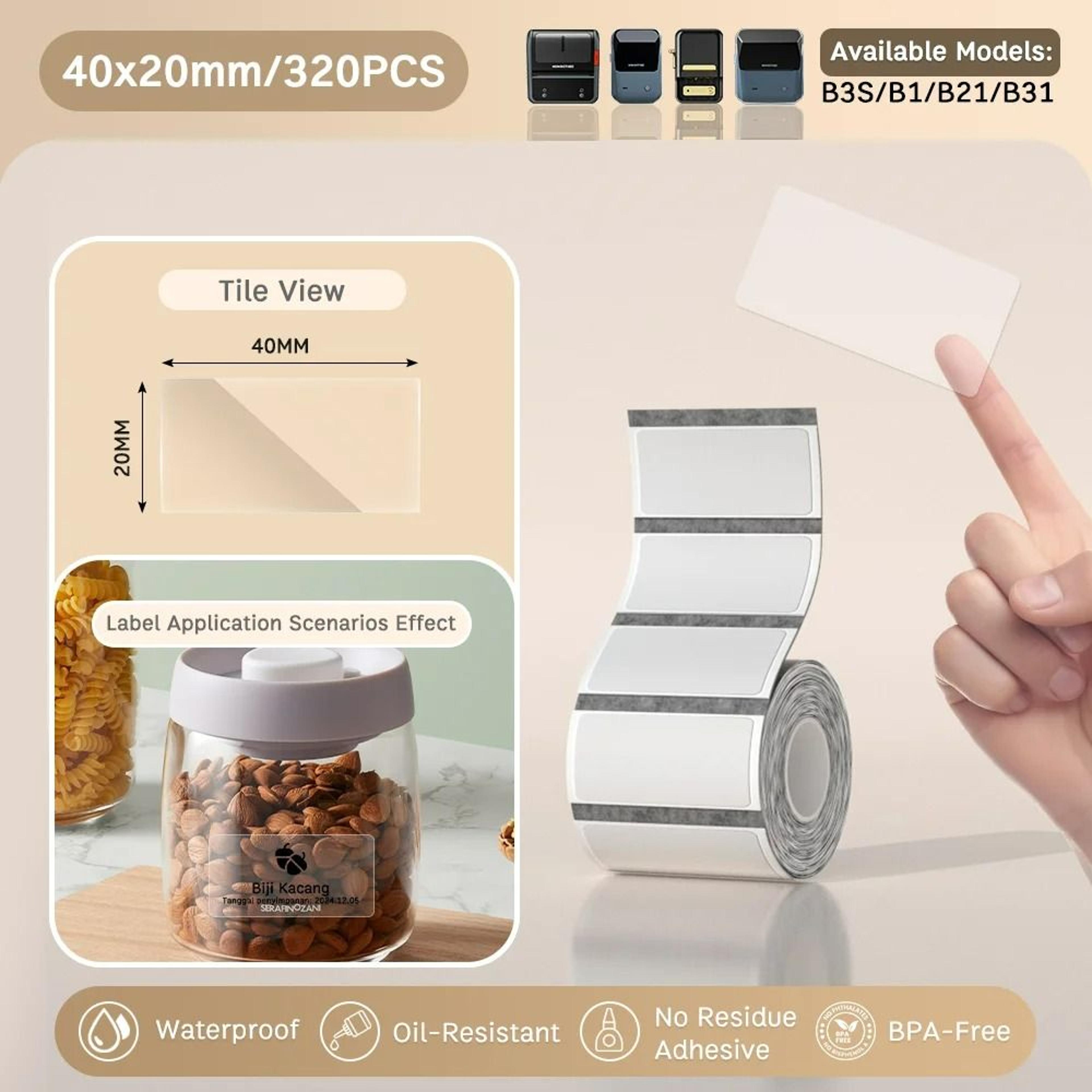 Clear Transparent  White Waterproof Thermal Label Paper Rolls 6