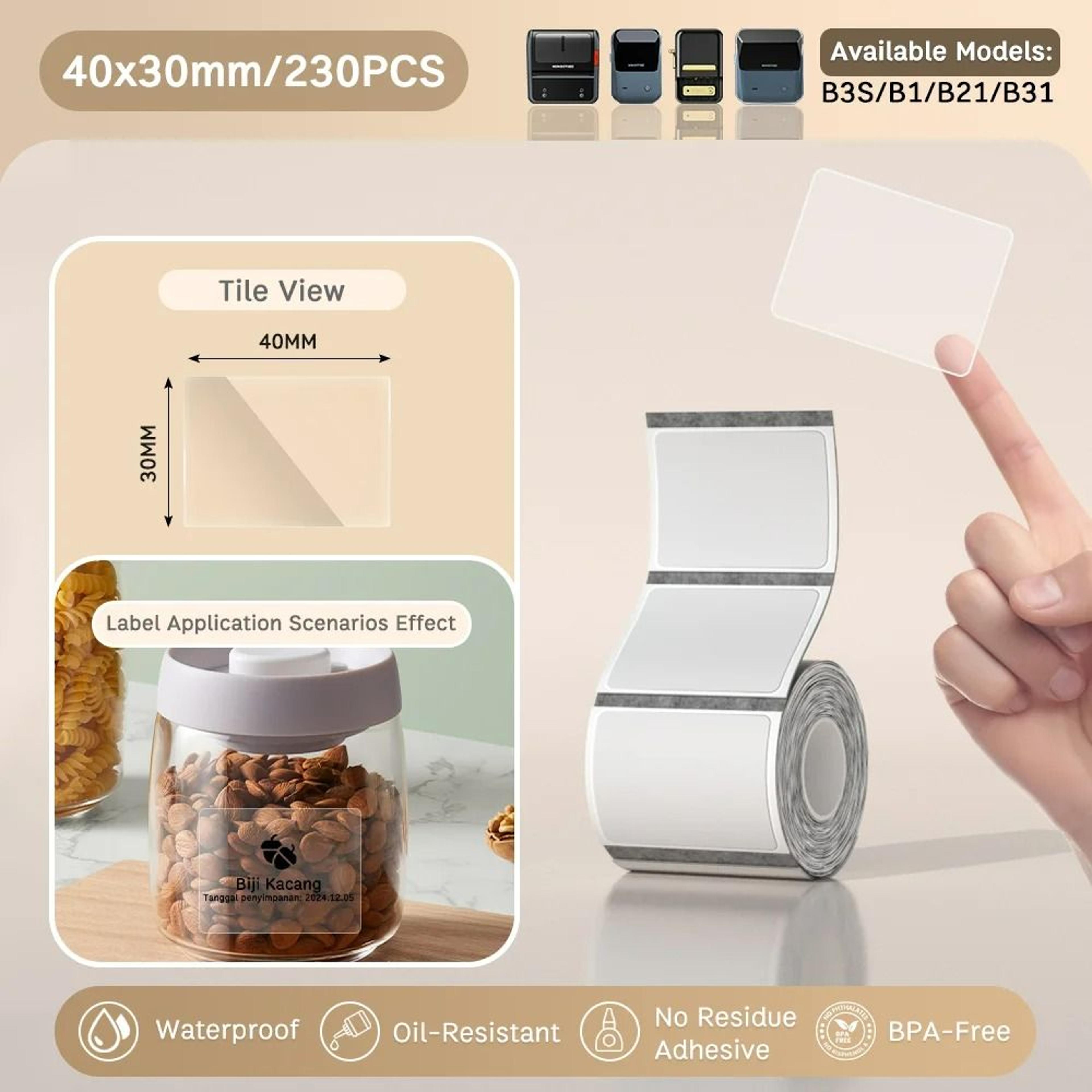Clear Transparent  White Waterproof Thermal Label Paper Rolls 8