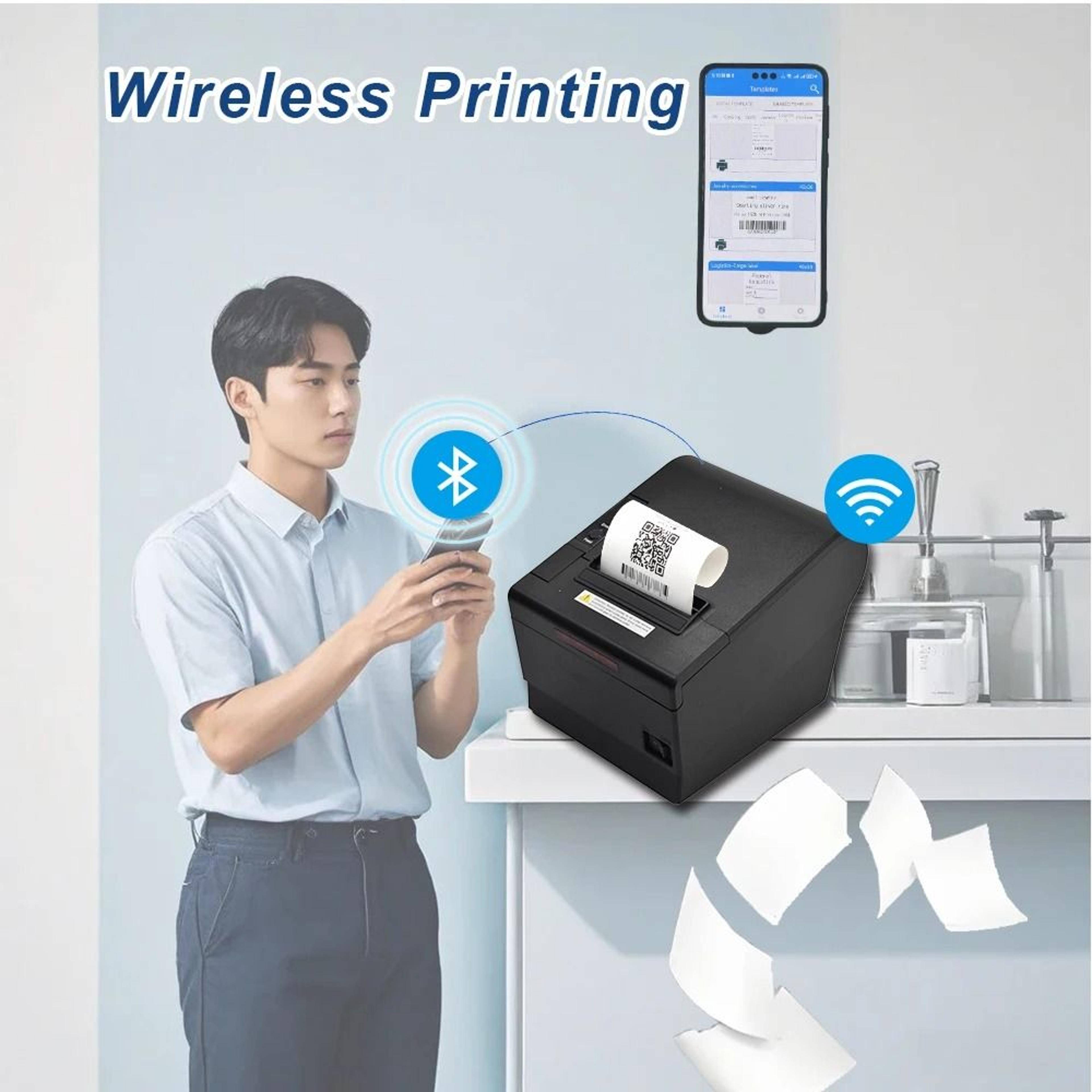 80mm Commercial Thermal POS Receipt Printer With AutoCutter MultiInterface Series 3