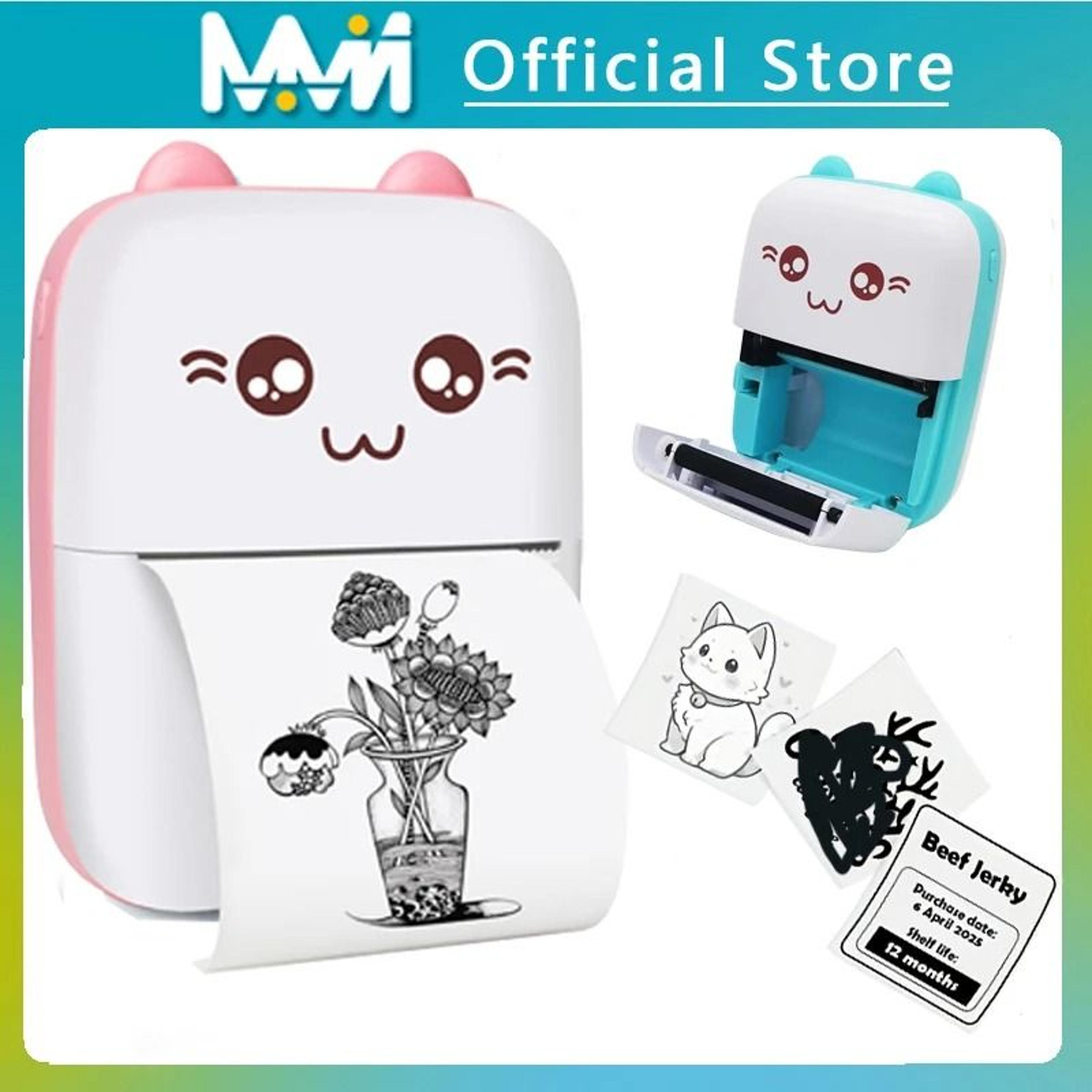 Mini Portable Wireless Bluetooth Thermal Pocket Printer CatBear Design 2