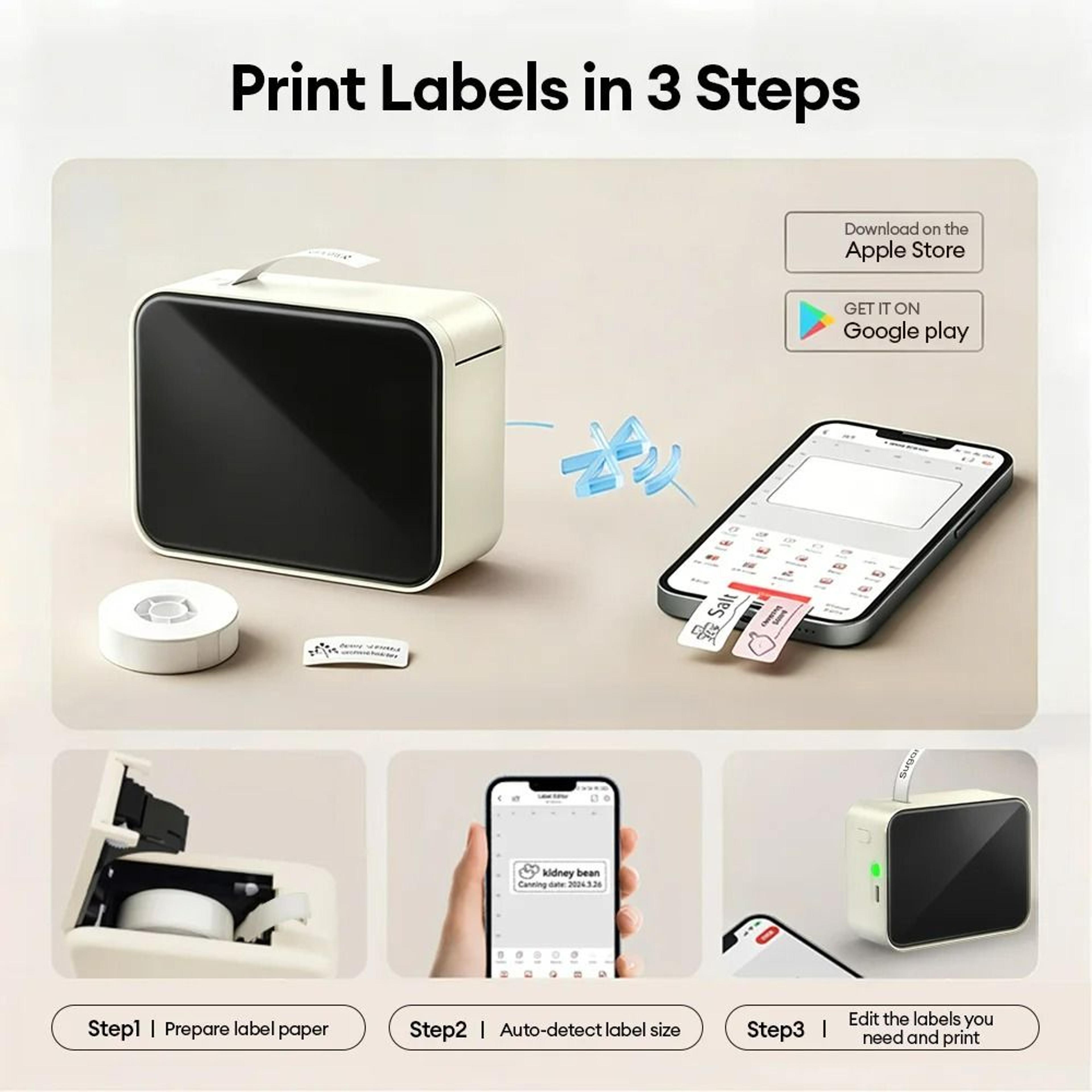 Mini Handheld Bluetooth Wireless Thermal Label Printer 7