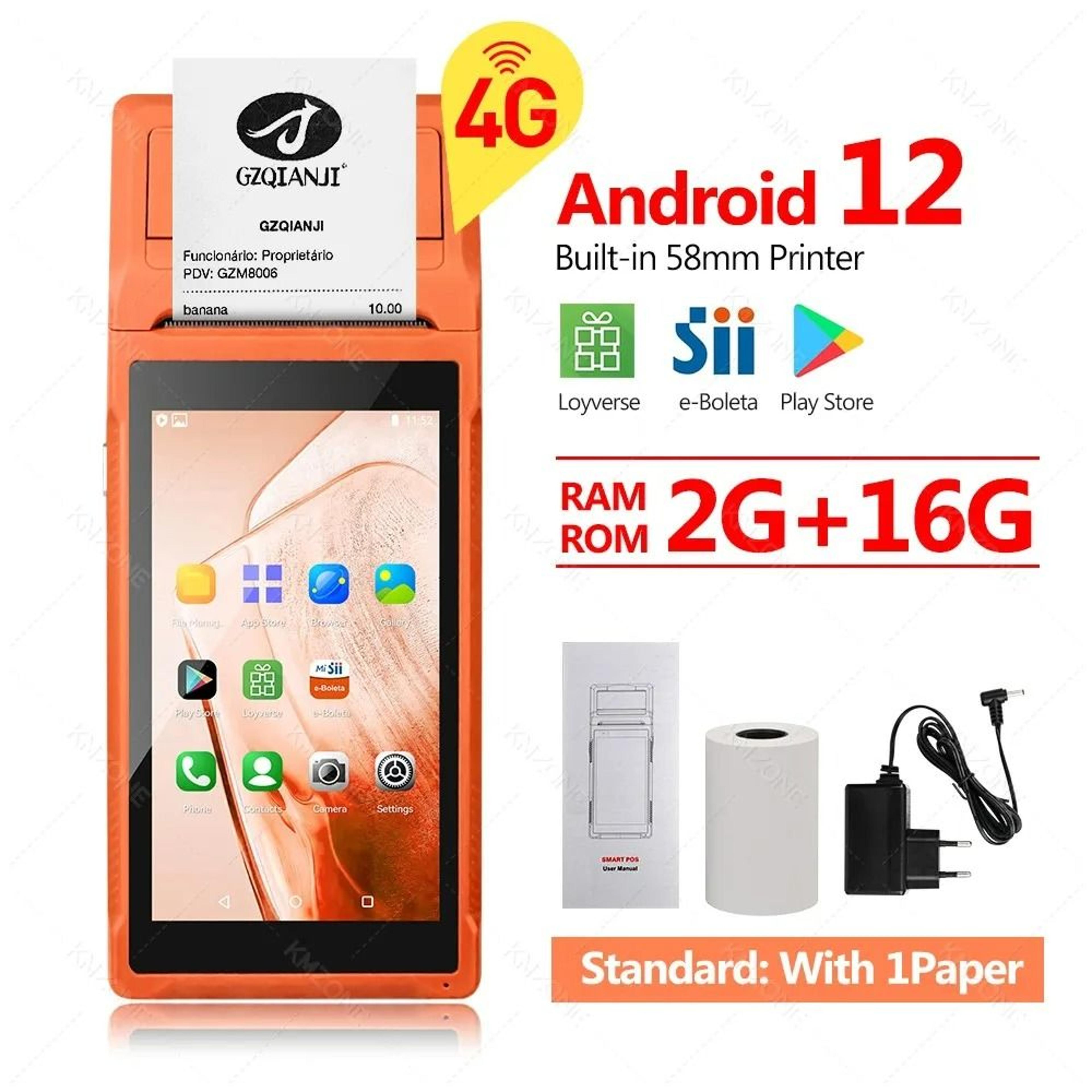 handheld smart pos android terminal with thermal printer