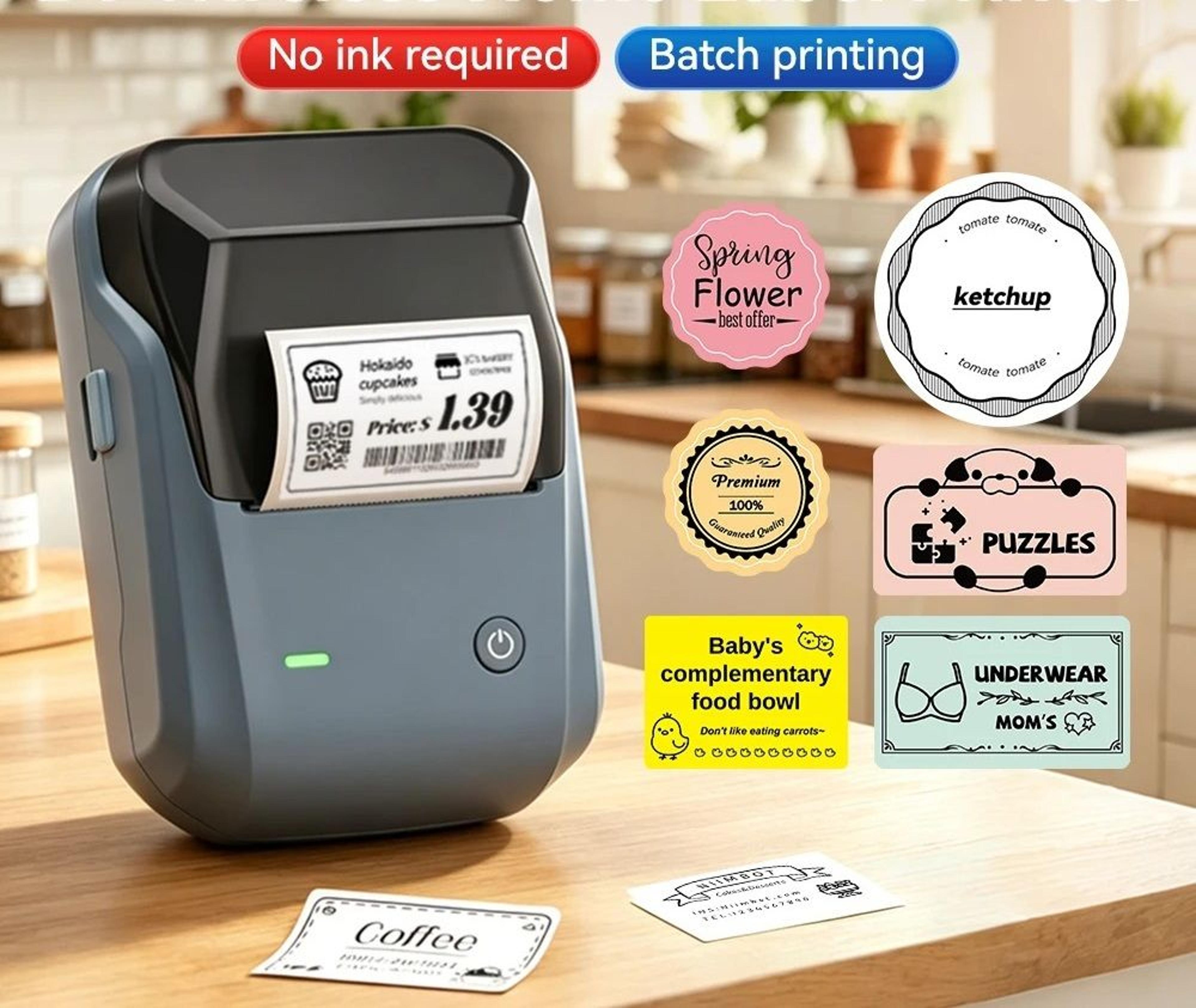 portable bluetooth thermal label maker for home and office