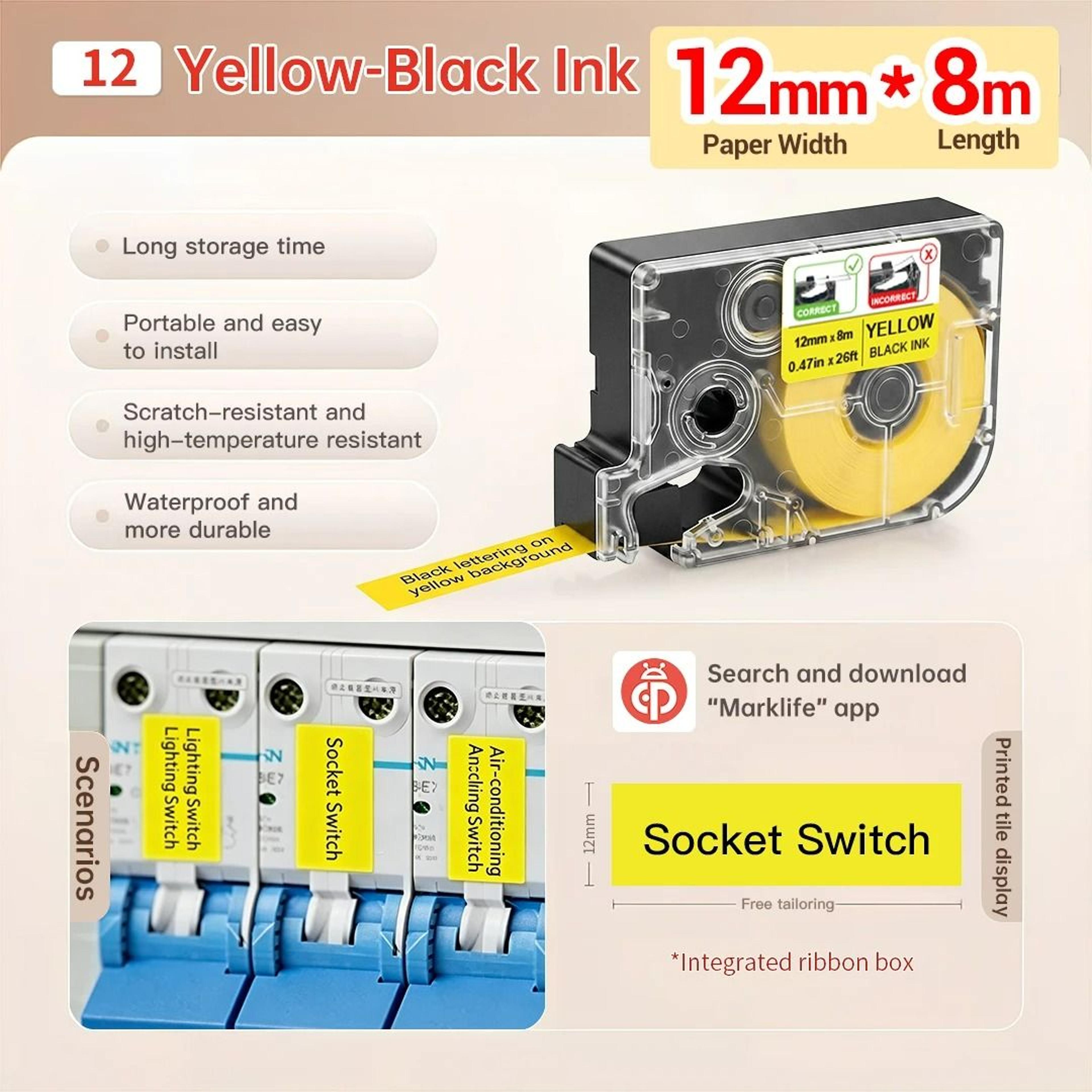 Portable Bluetooth Ribbon Thermal Transfer Label Maker 12