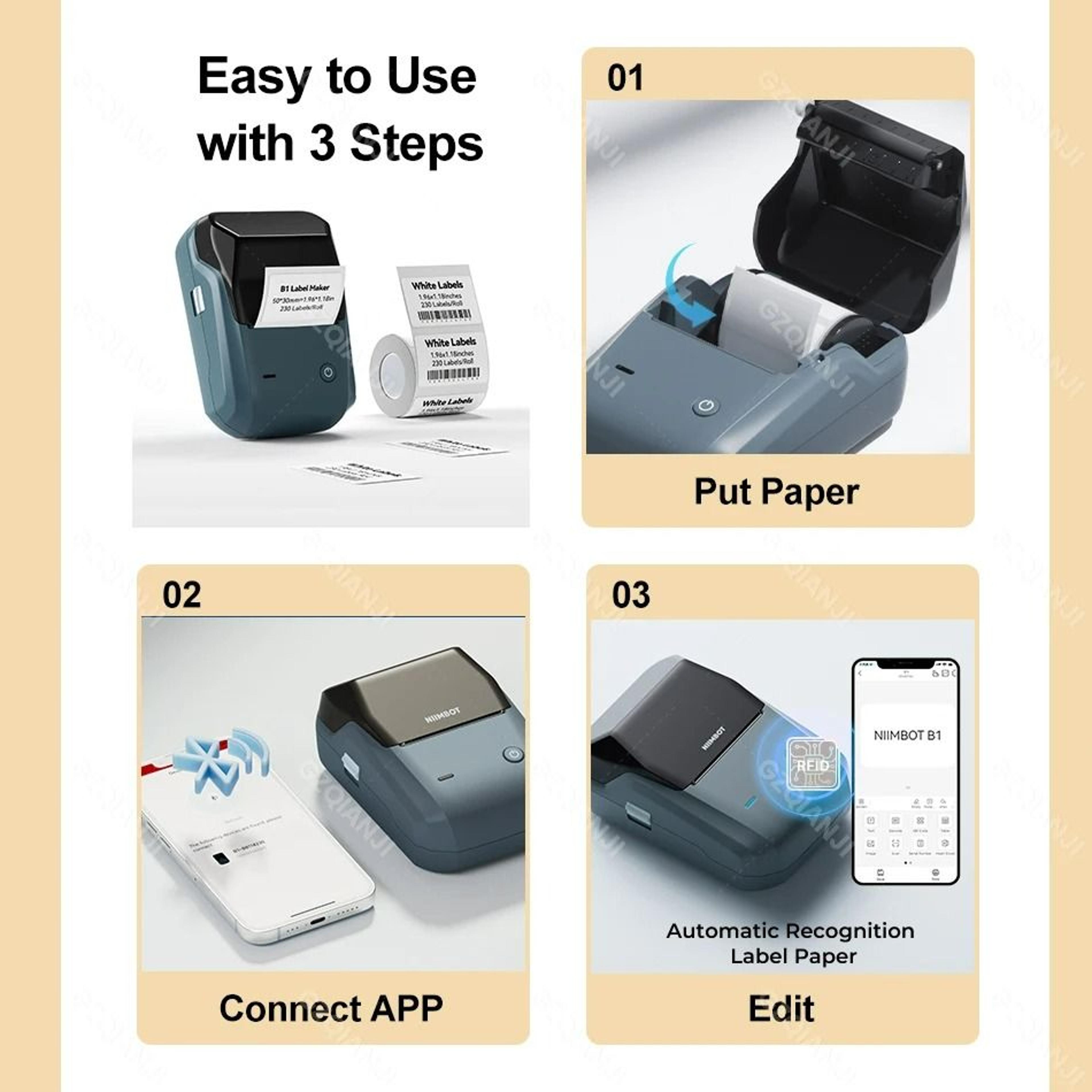 Portable Wireless Bluetooth Thermal Label Printer 3