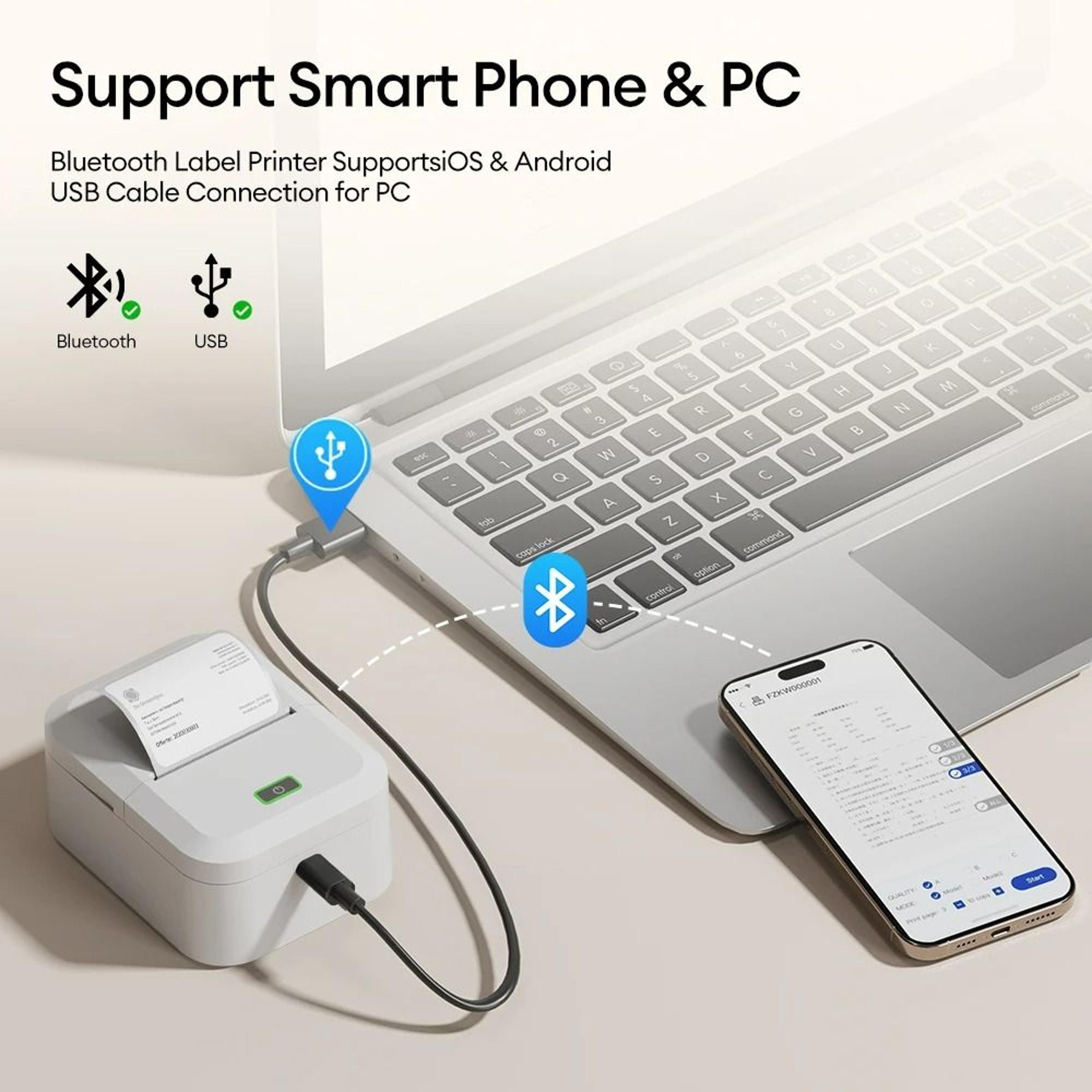 Compact Wireless Thermal Label  Sticker Printer 4