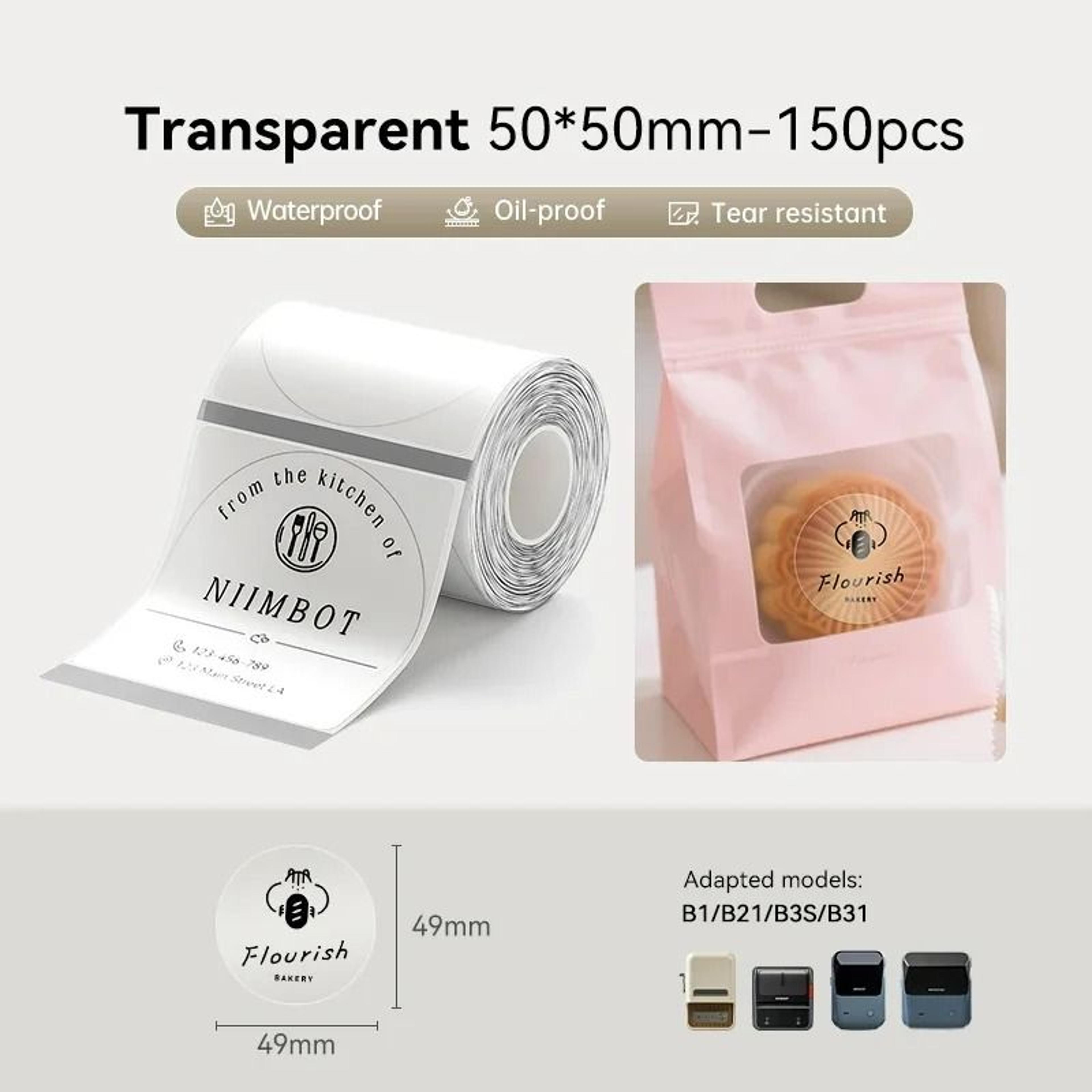 Transparent Thermal Label Sticker Rolls 10
