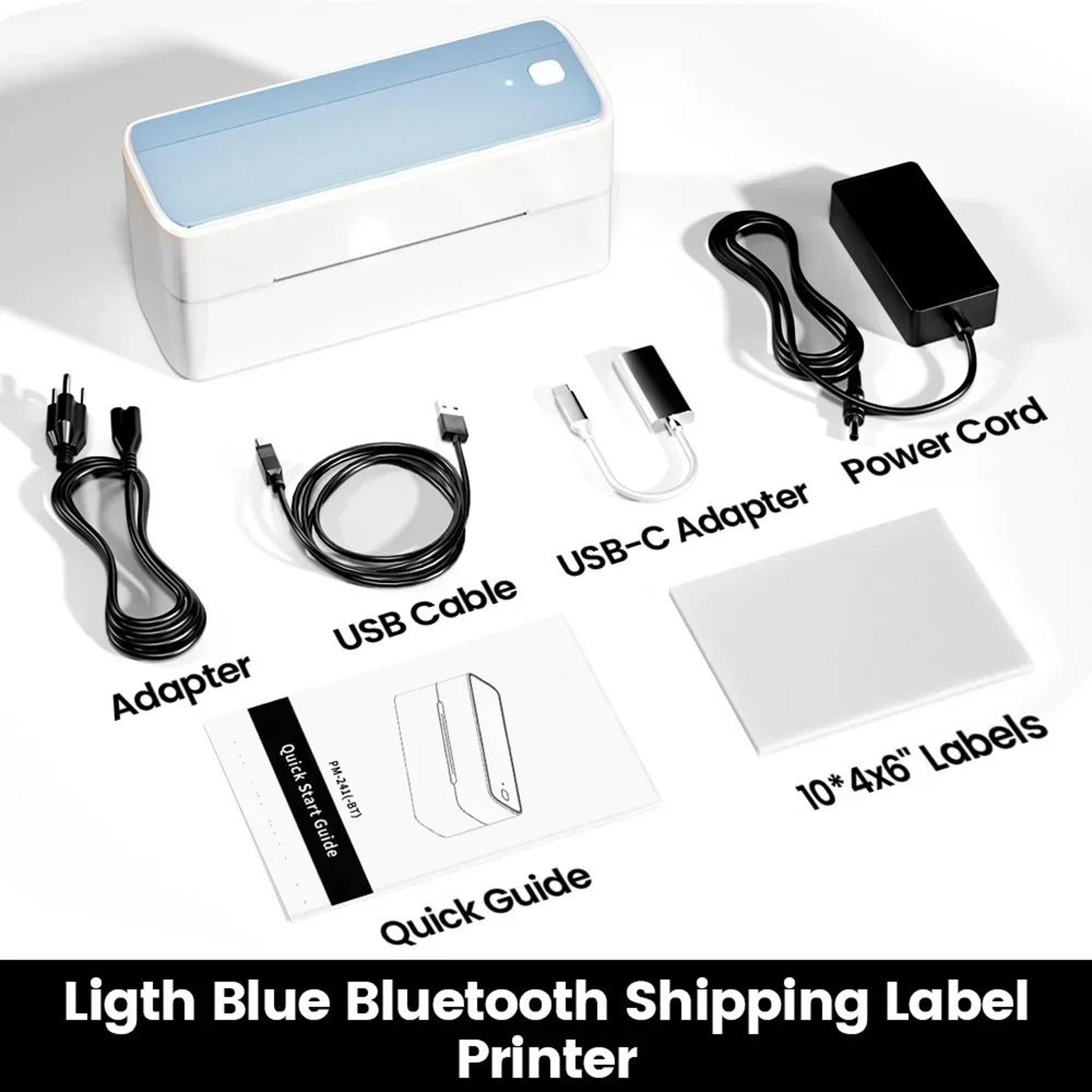 4x6 Wireless Bluetooth Thermal Shipping Label Printer For IOS Android Mac  Windows 10