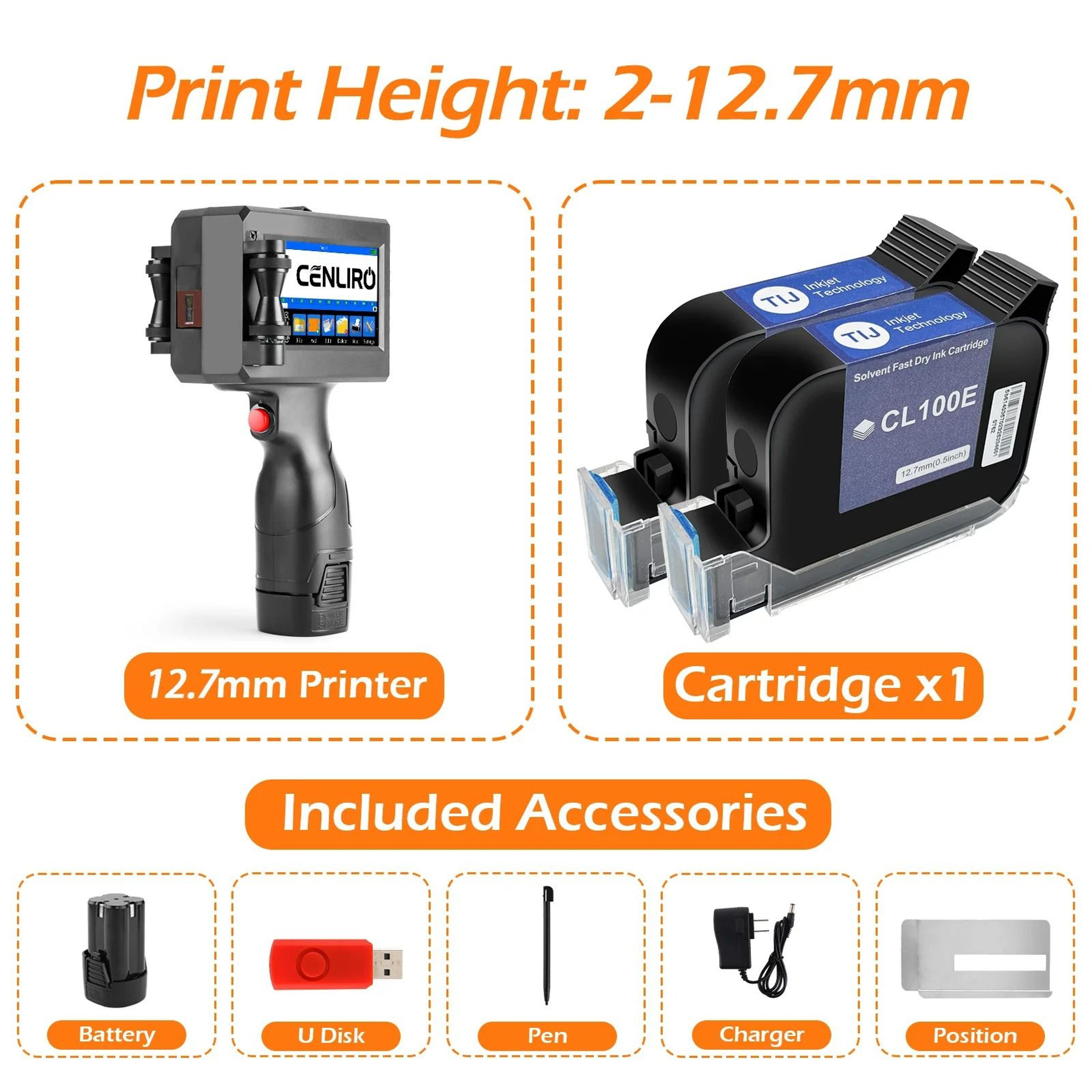 254mm Handheld TIJ Inkjet Printer For Date Logo  Barcode Coding 9