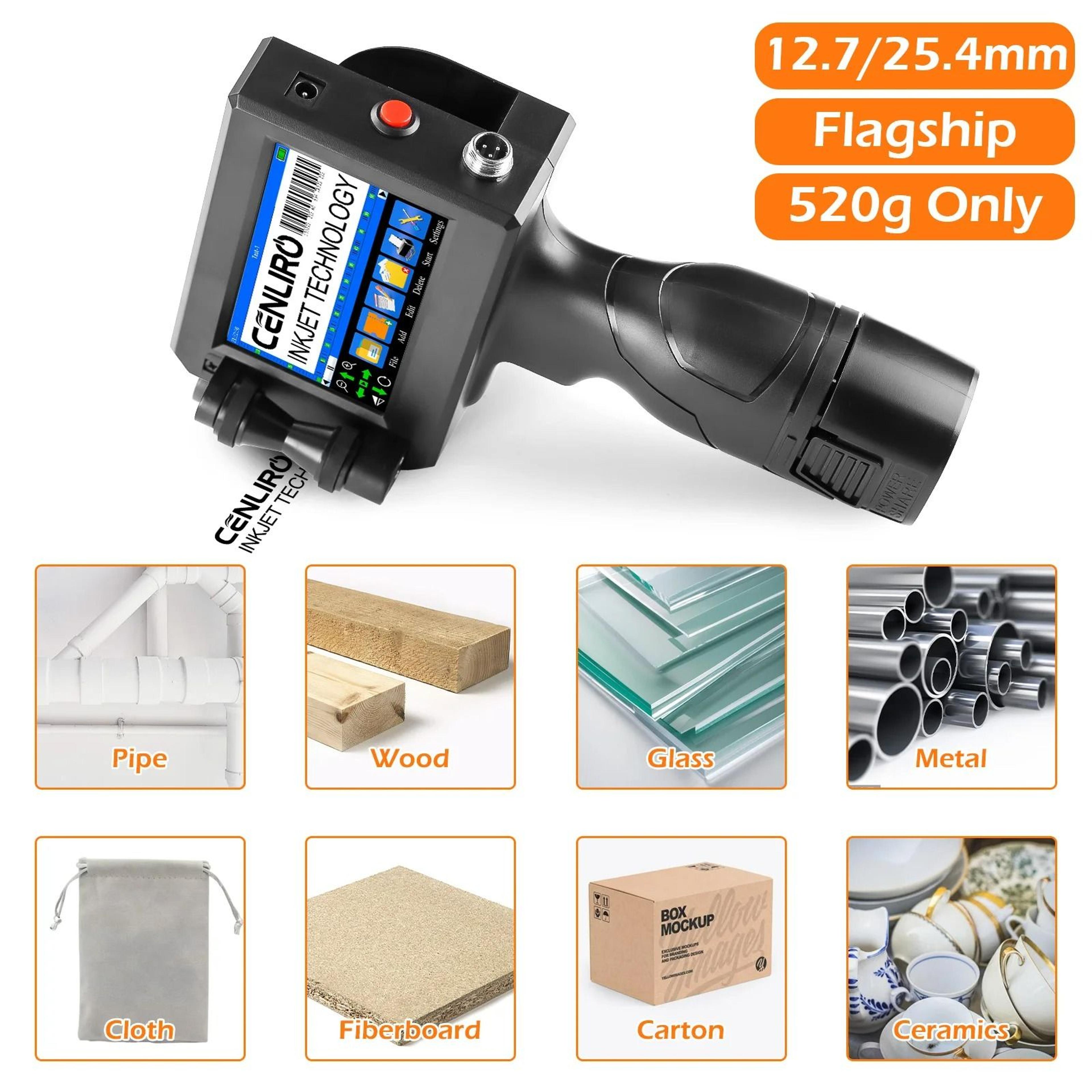 254mm Handheld TIJ Inkjet Printer For Date Logo  Barcode Coding 1