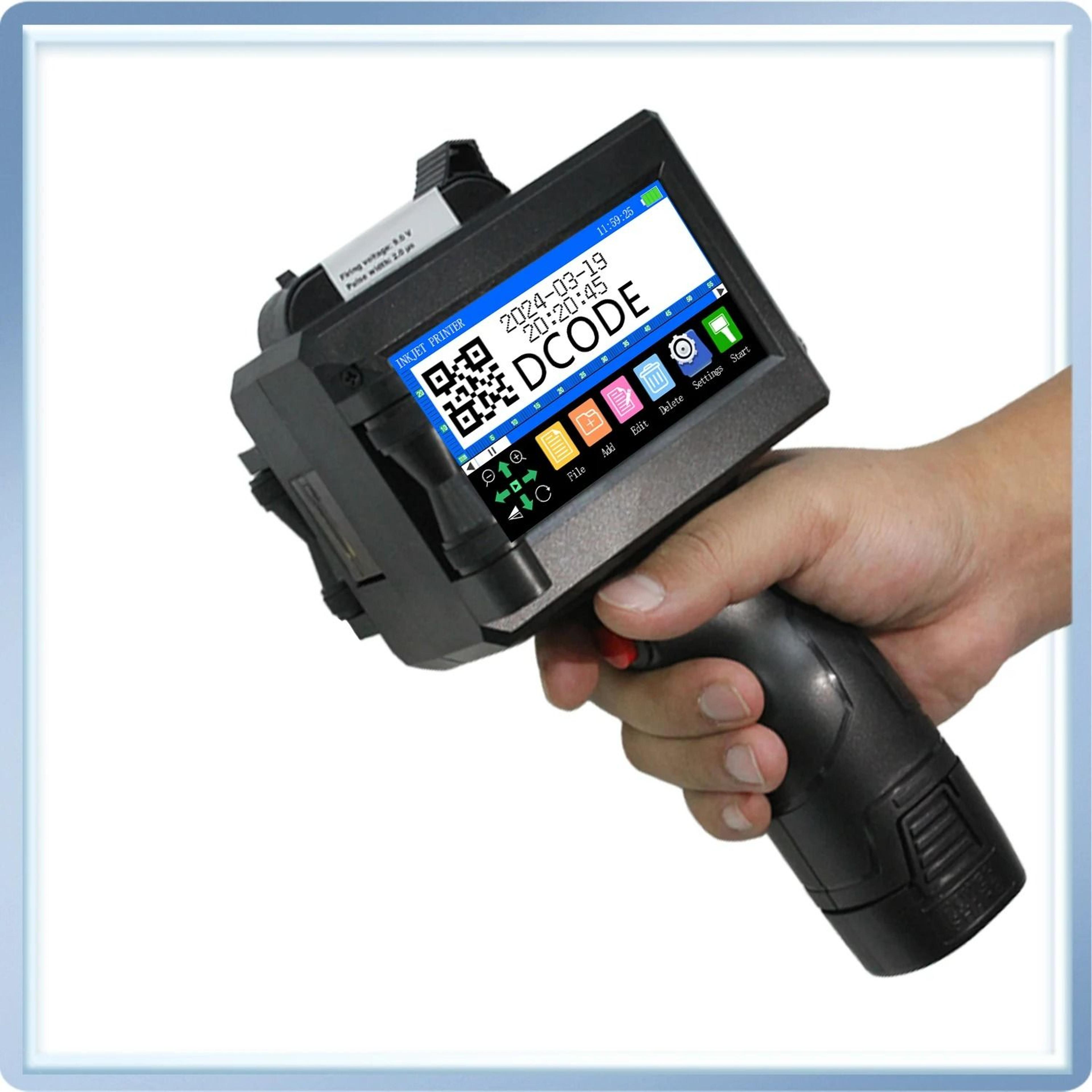 25.4mm handheld tij inkjet printer for batch number, logo & qr code coding