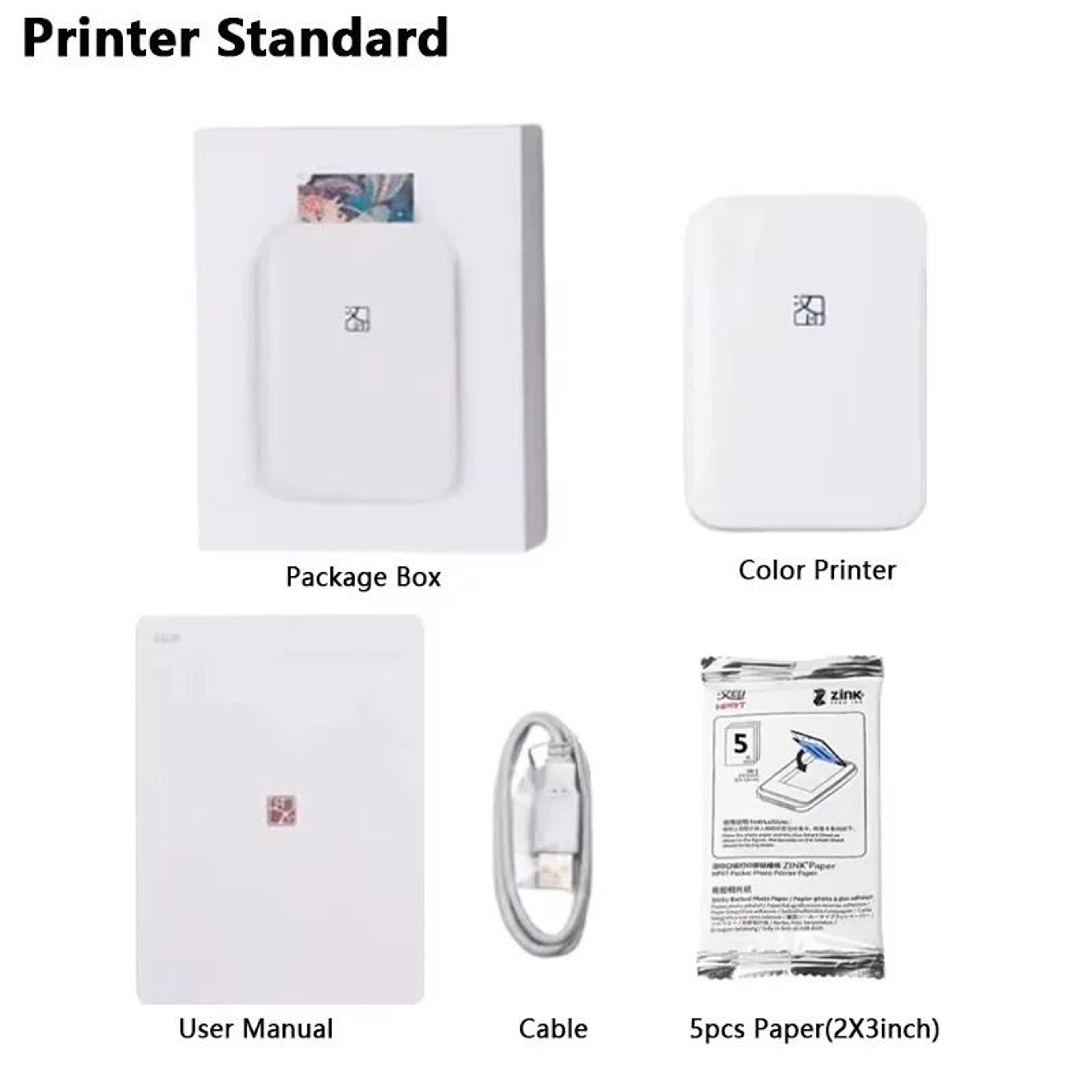 2x3 Inch Portable Wireless Bluetooth Pocket Color Photo Printer 6