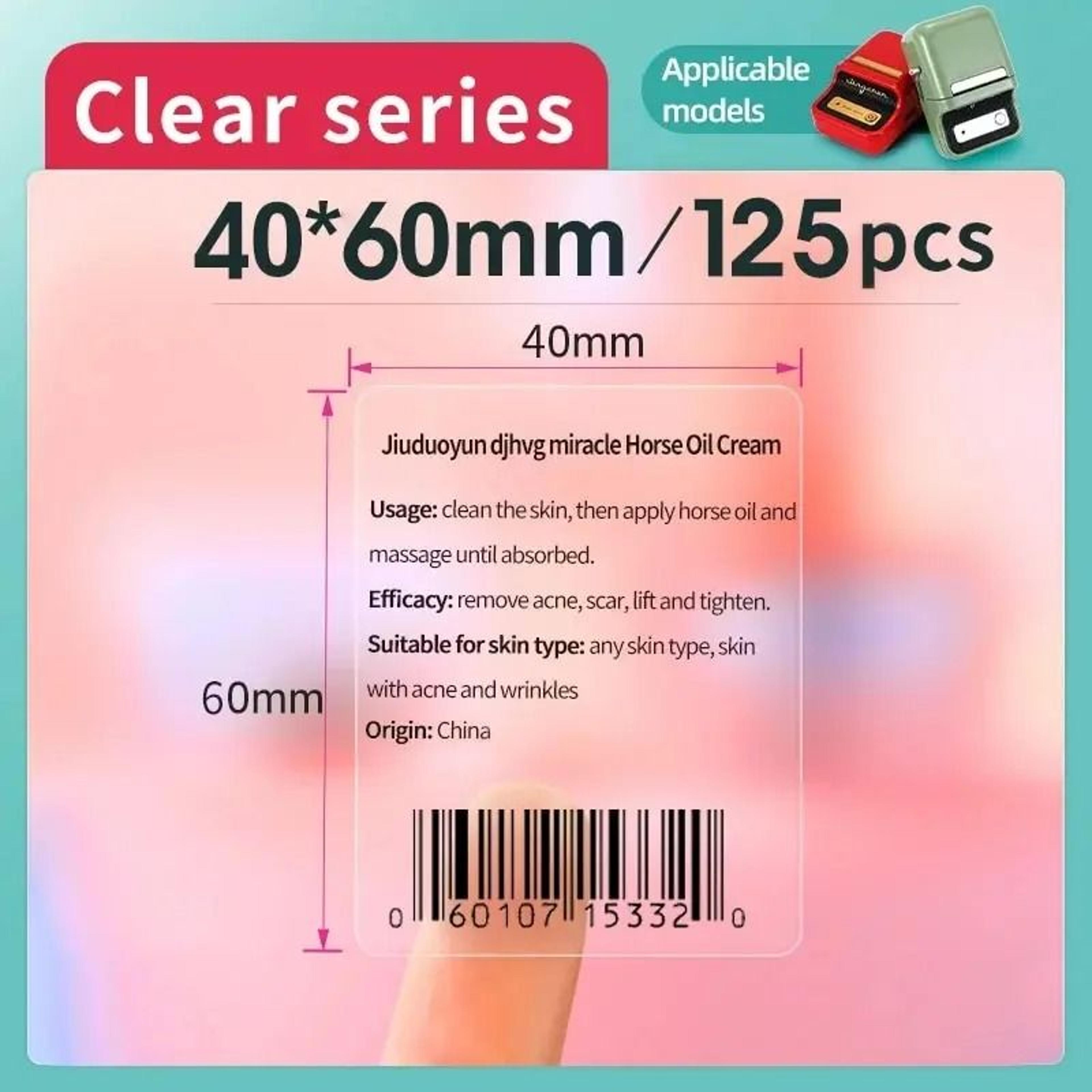 Transparent SelfAdhesive Thermal Label Rolls Round  Rectangle 8