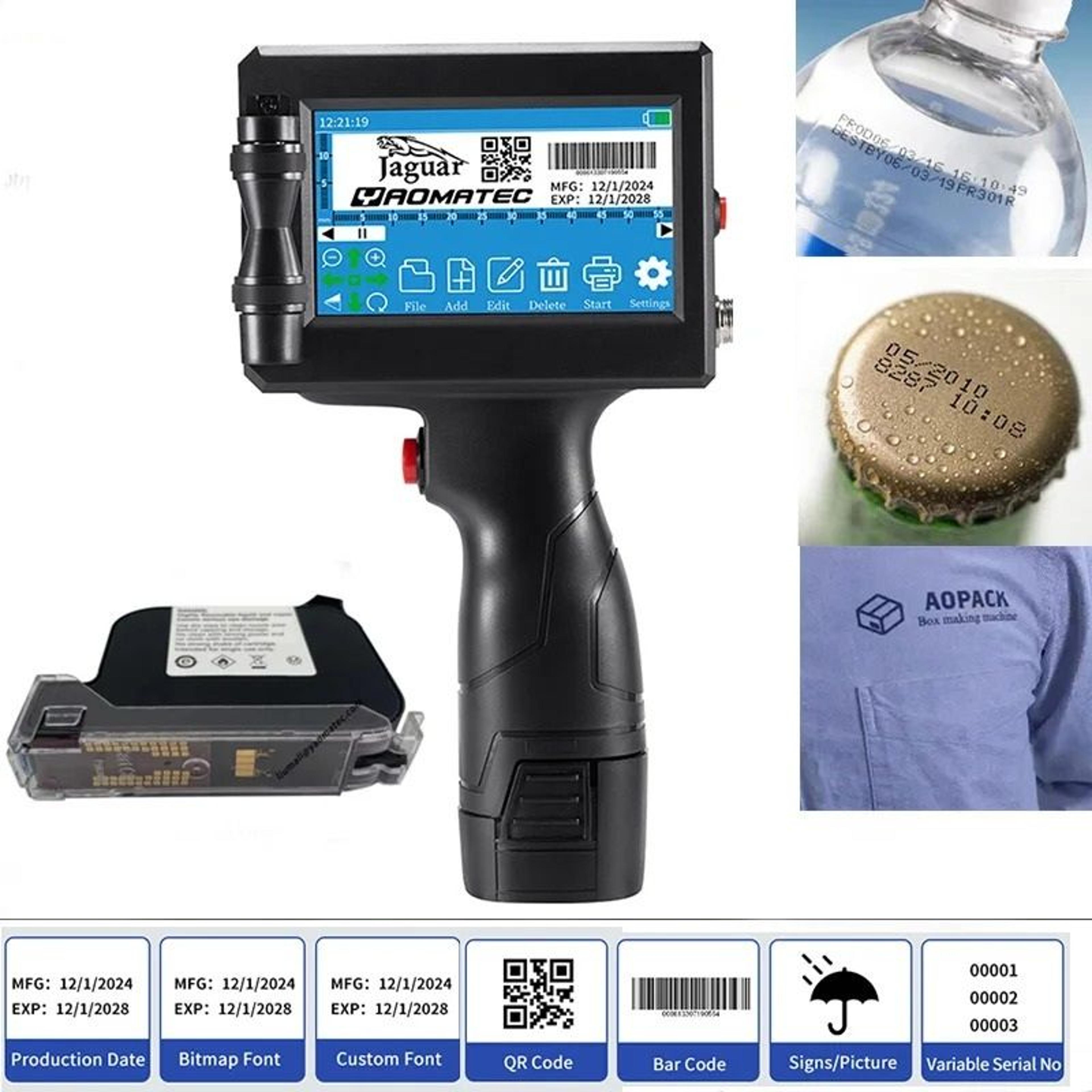 12.7mm handheld thermal inkjet printer for date, barcode & logo coding