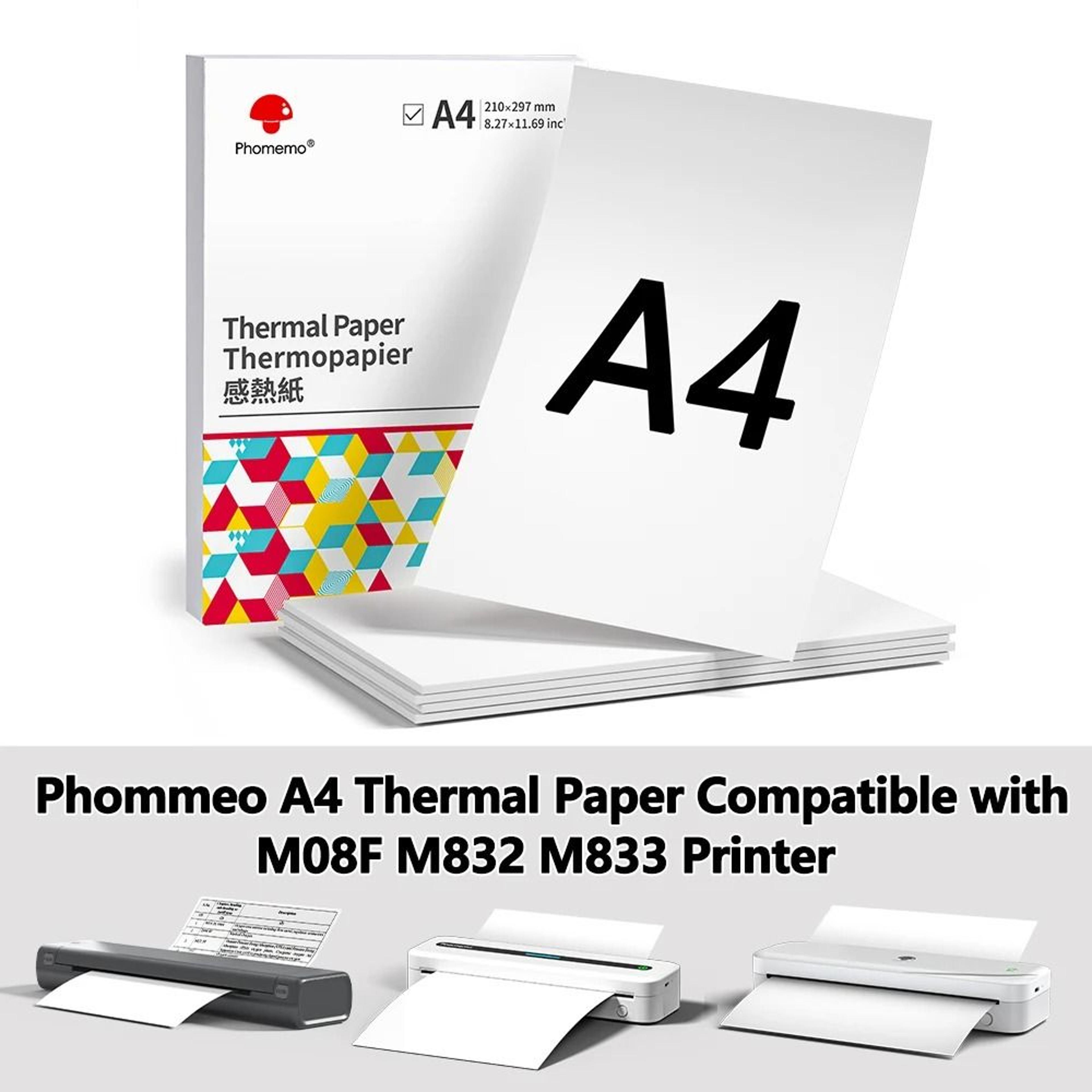 a4 quick-dry thermal printer paper (100 sheets)
