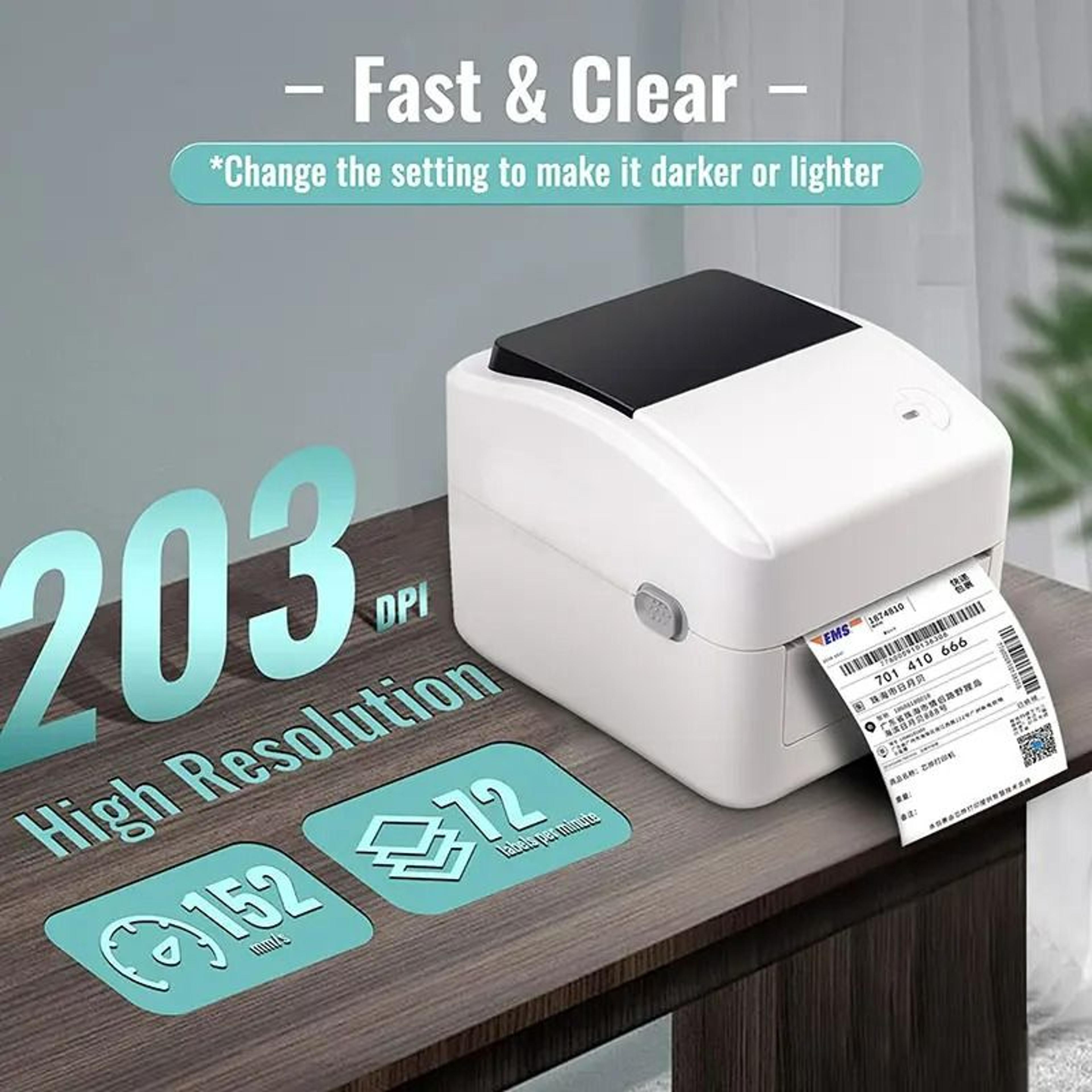 4Inch Thermal Shipping Label Printer USB WiFi Ethernet  Bluetooth 3