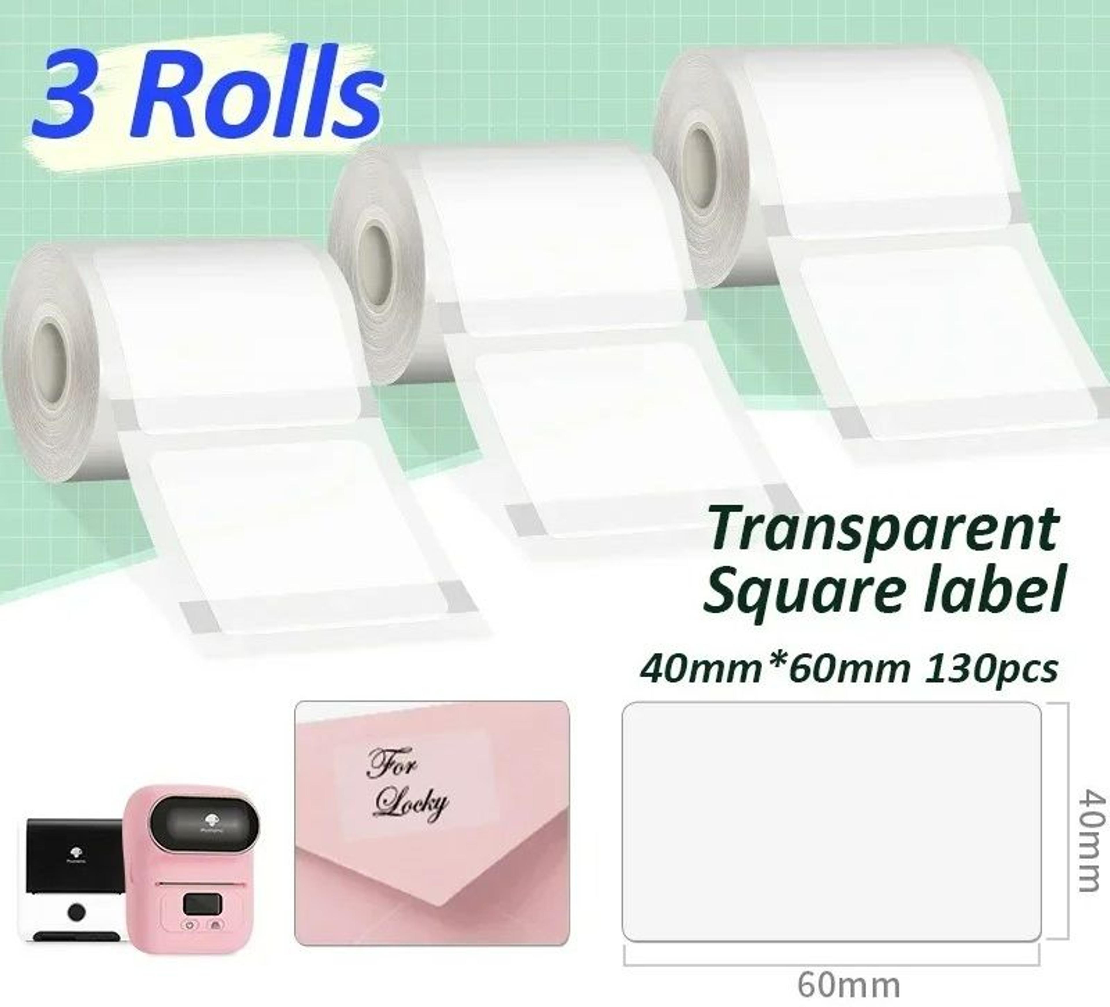 Transparent SelfAdhesive Thermal Label Rolls 3Pack 11