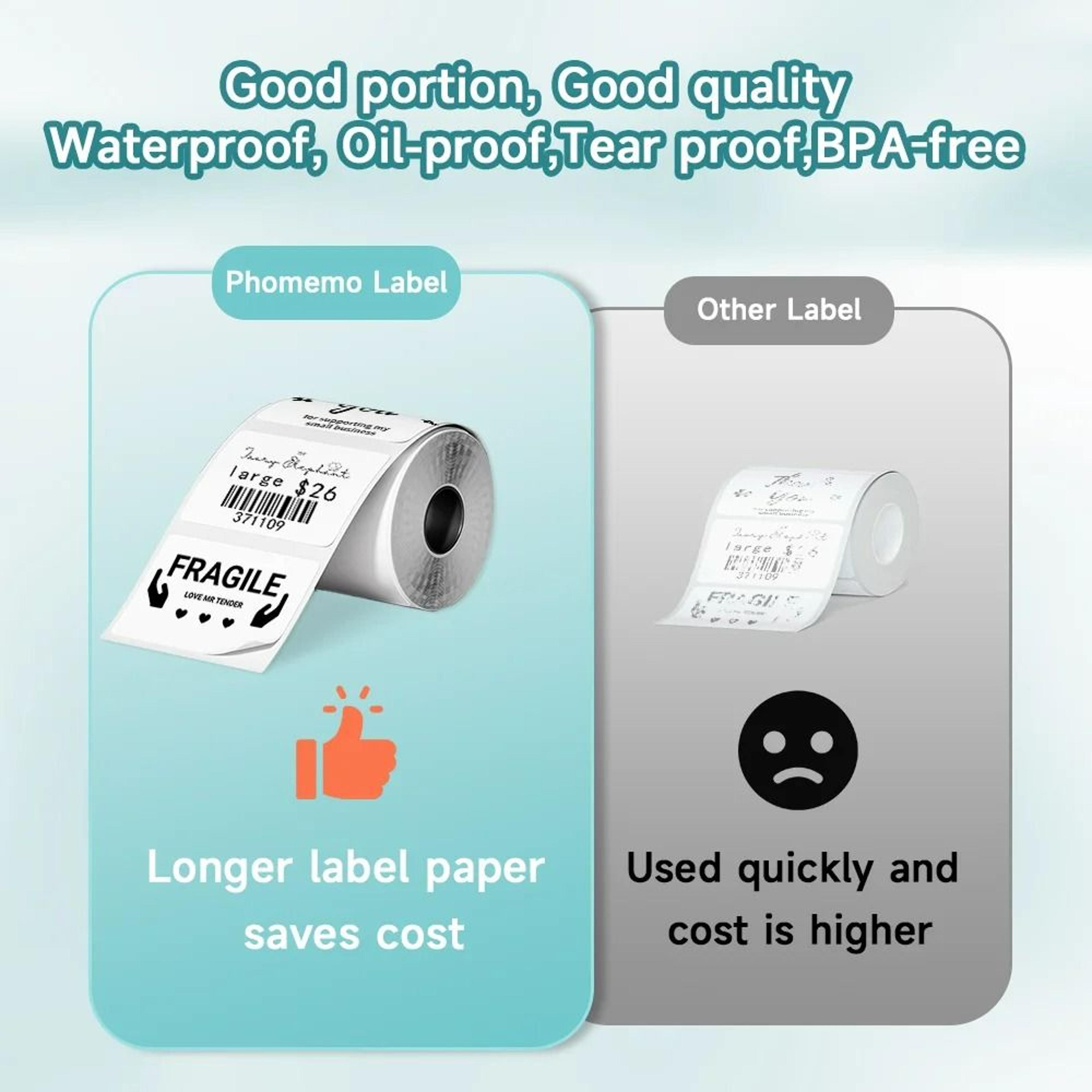 Transparent SelfAdhesive Thermal Label Rolls 3Pack 2