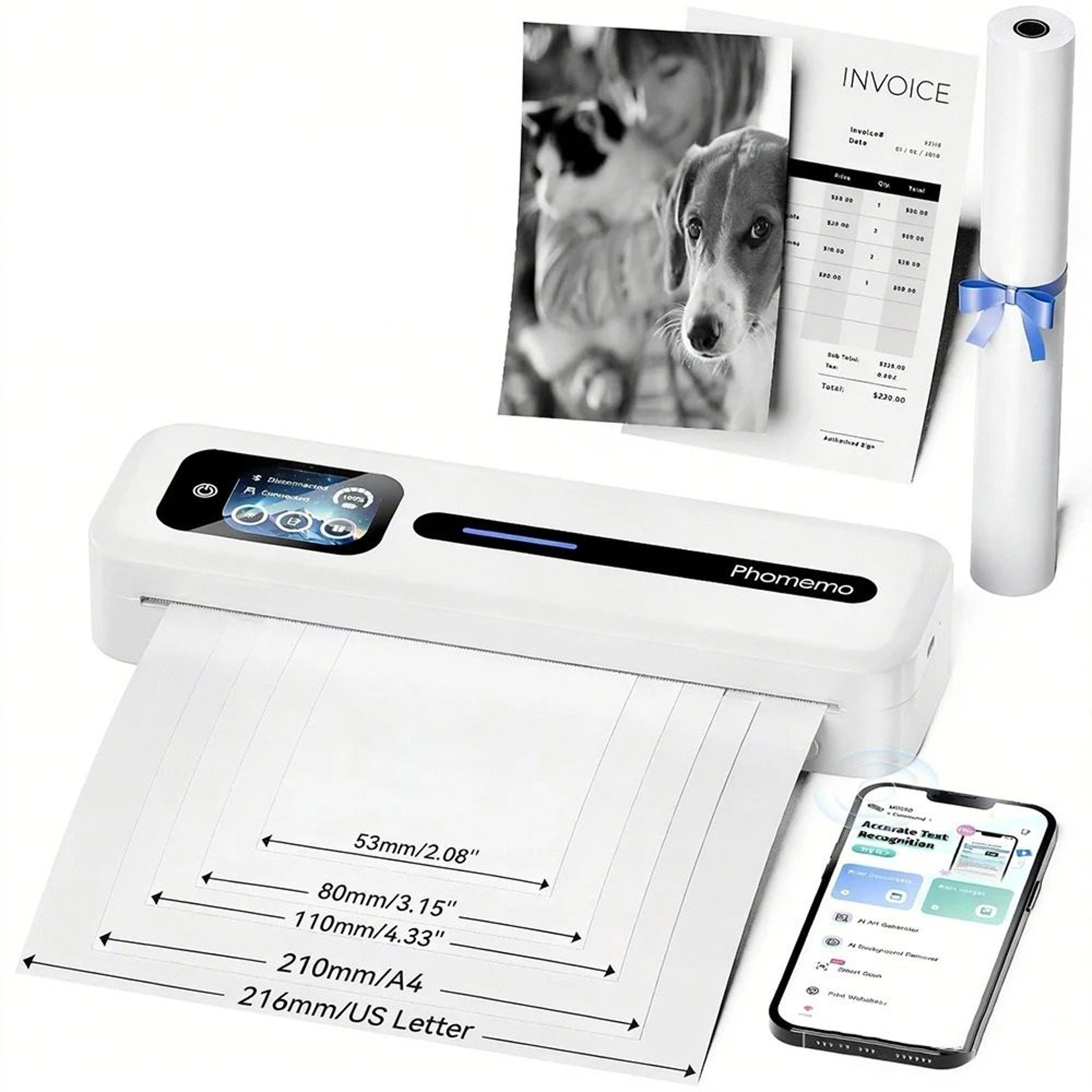 Touchscreen Portable Thermal Printer For A4  US Letter 6